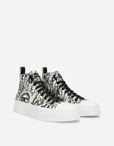 Dolce & Gabbana Canvas Portofino Light mid-top sneakers with DG logo print outlook