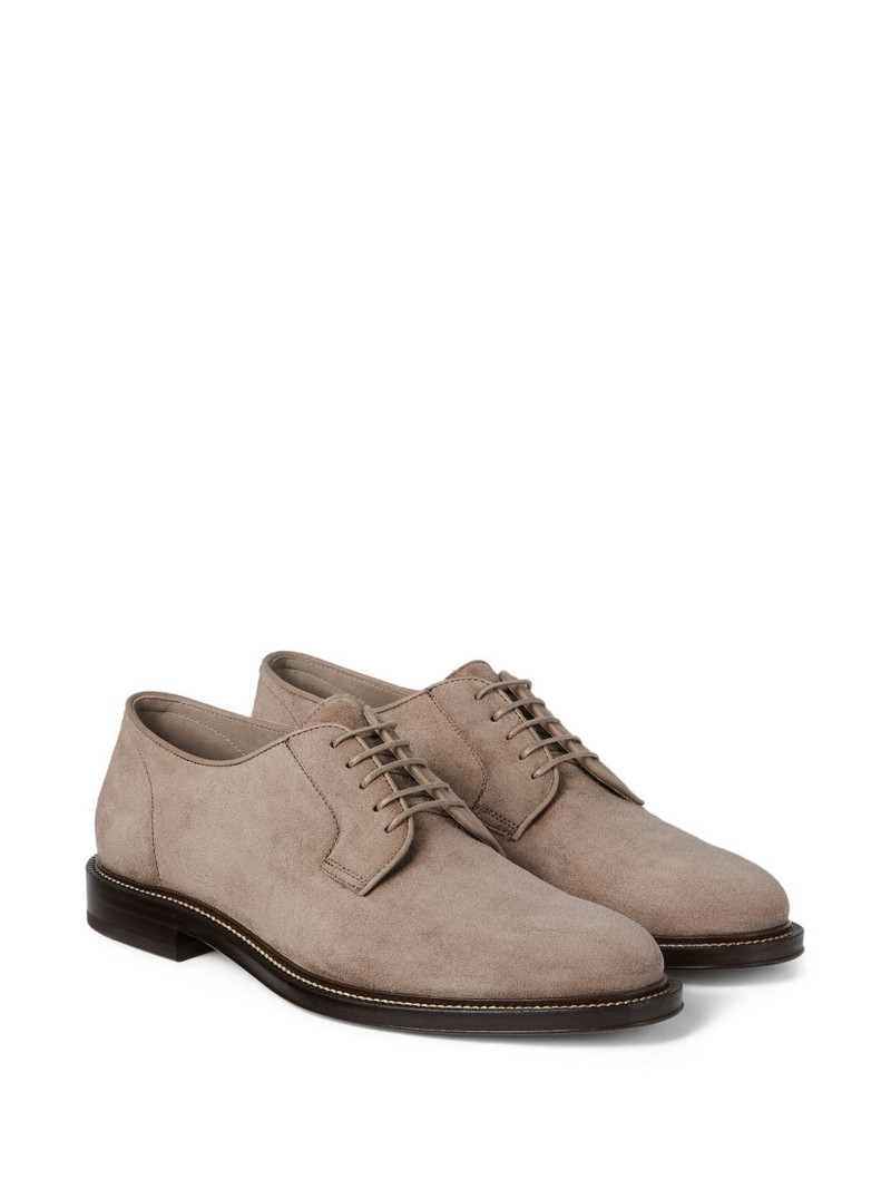 Brunello Cucinelli suede derby shoes outlook