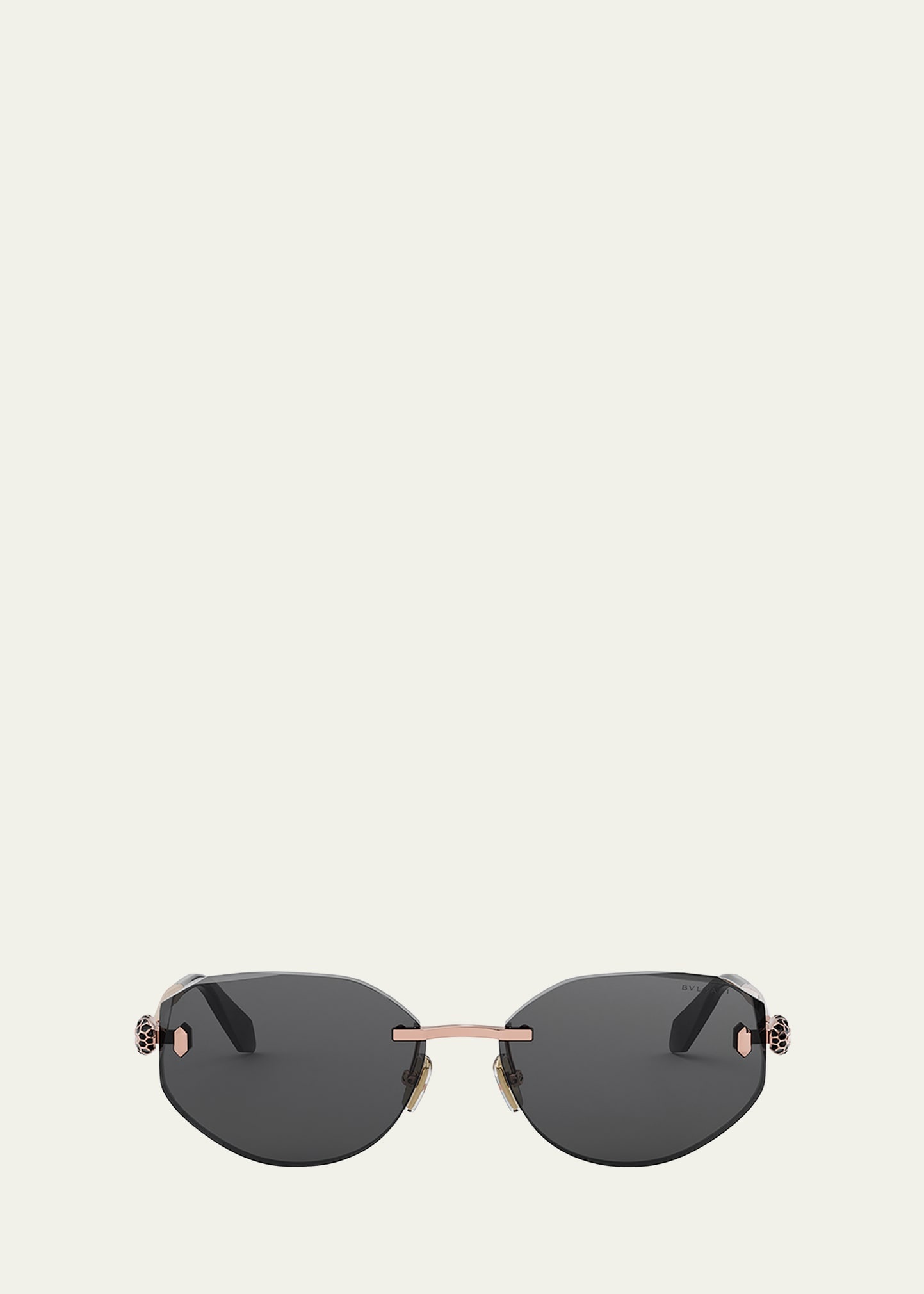 Serpenti Forever Rimless Oval Metal Sunglasses - 1