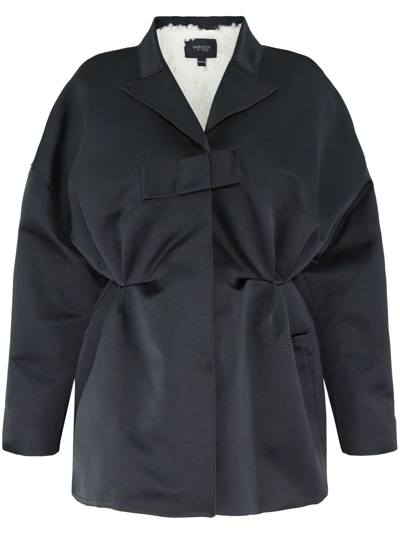 oversized bow-detail satin jacket 1