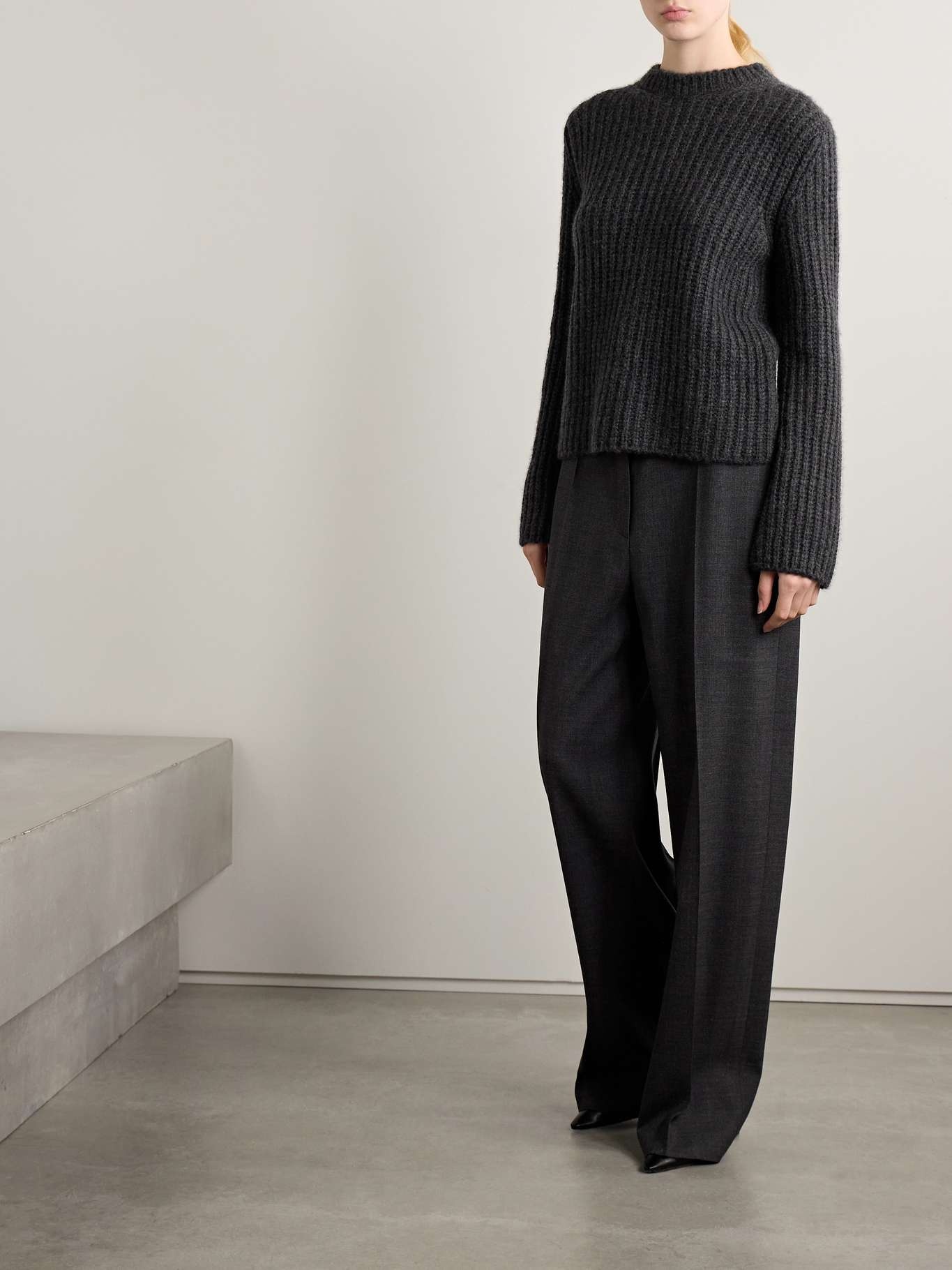Idli ribbed cashmere and silk-blend sweater Anthracite - 2