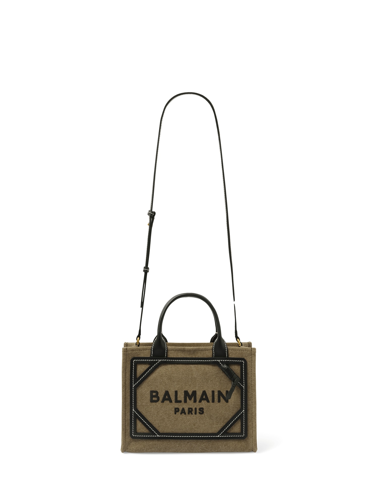 B-Army Small Canvas Shopper Bag in Khaki/Black - 1