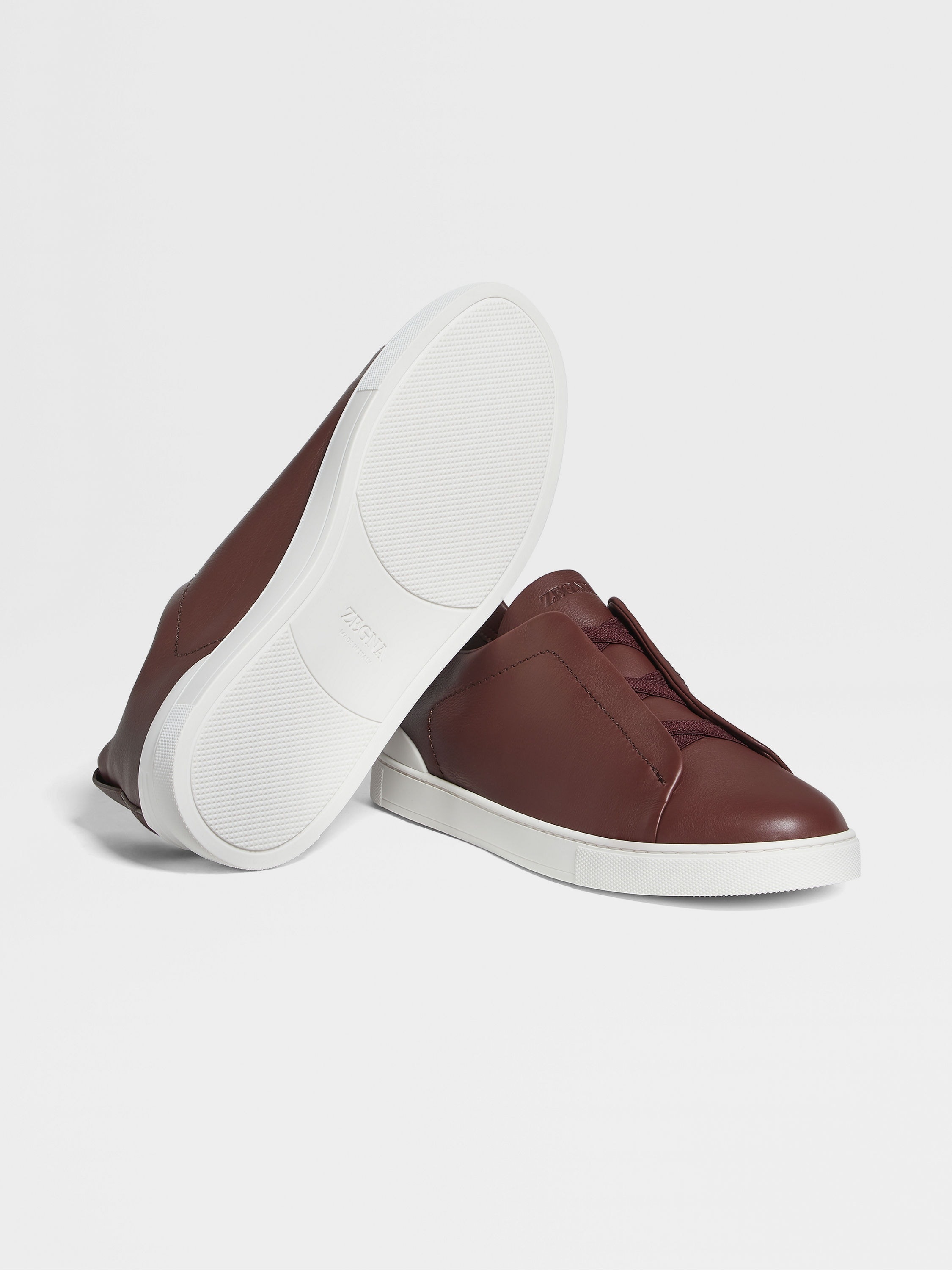 BROWN TRIPLE STITCH™ SECONDSKIN SNEAKERS - 5