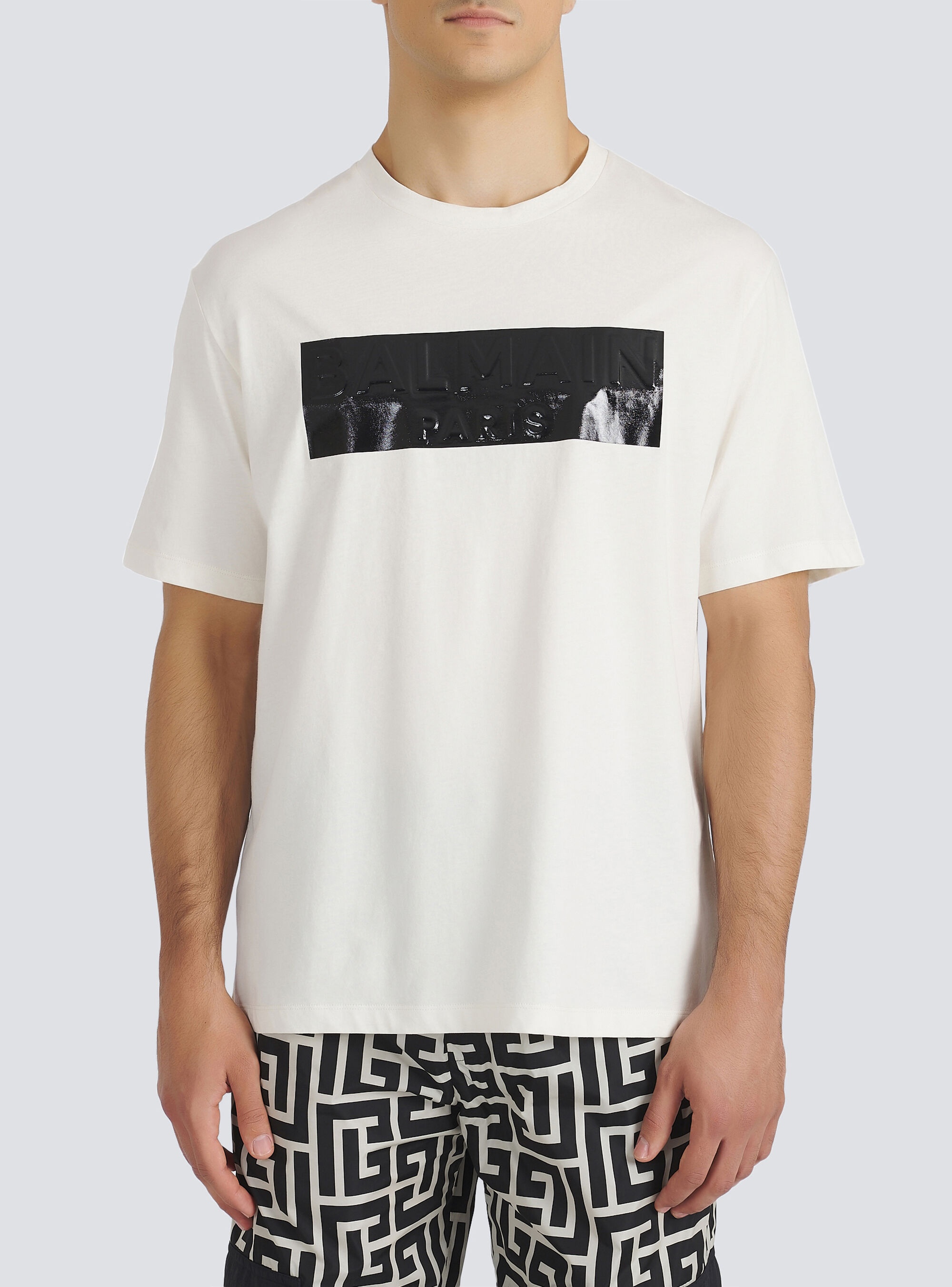 Cotton T-shirt with Balmain logo print - 6