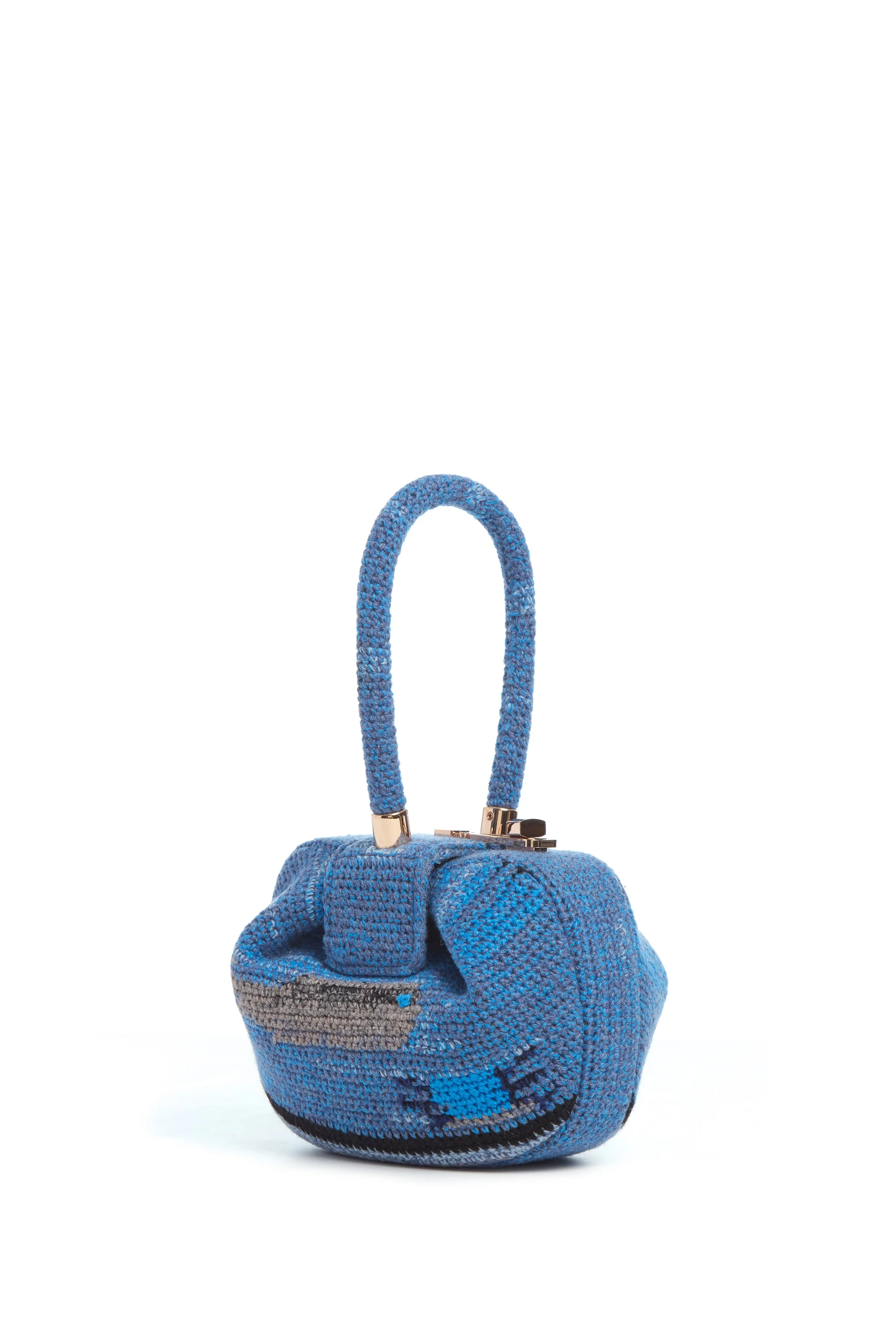 Demi Bag in Water Multi Crochet Cashmere - 1