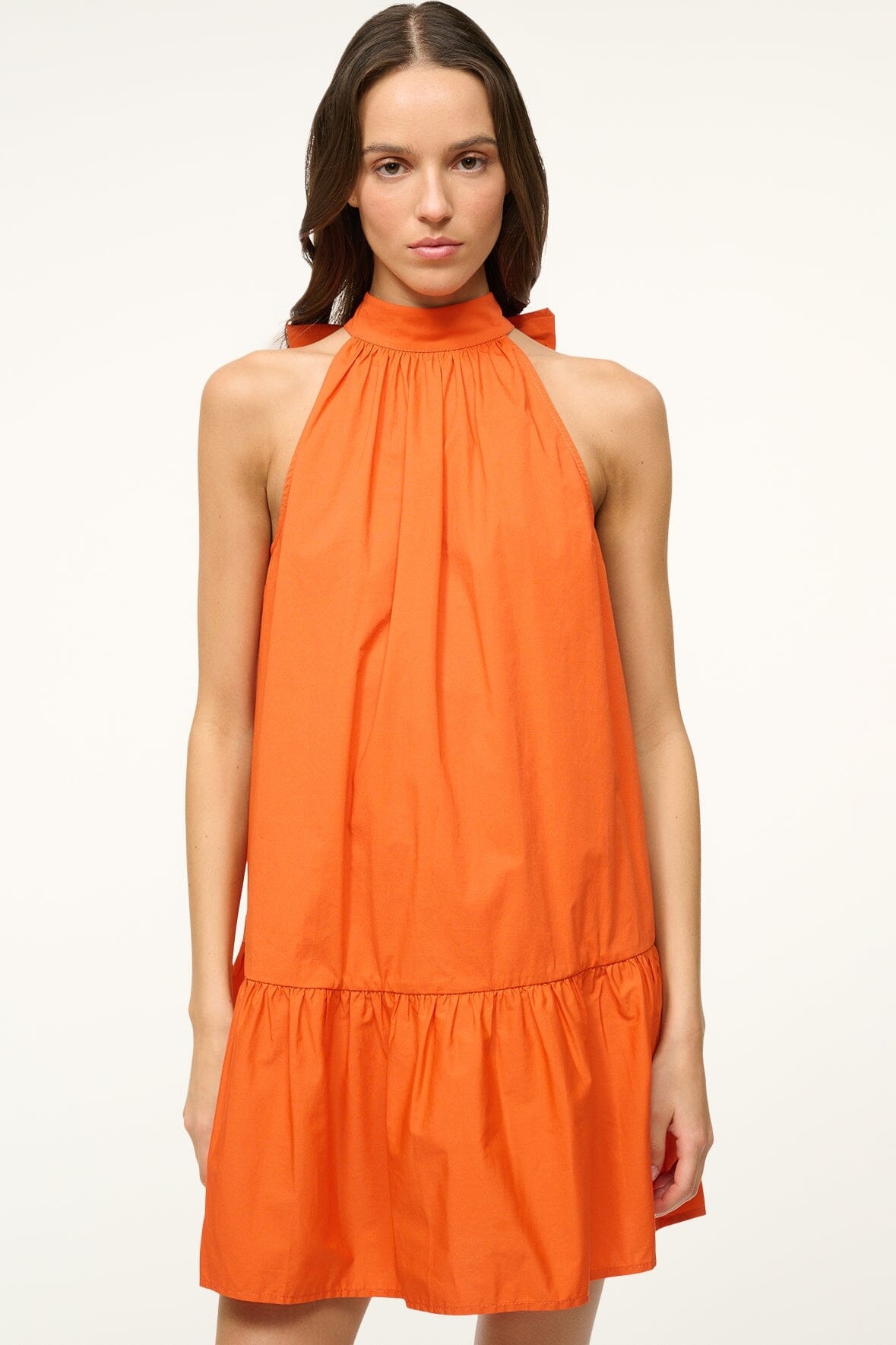 STAUD MINI MARLOWE DRESS TANGERINE - 5