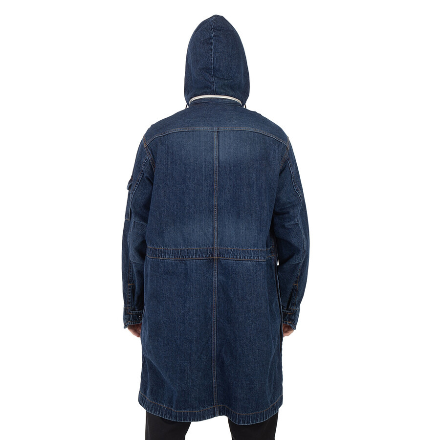 Sacai Men's L / Khaki Denim Hooded Blouson Coat - 5