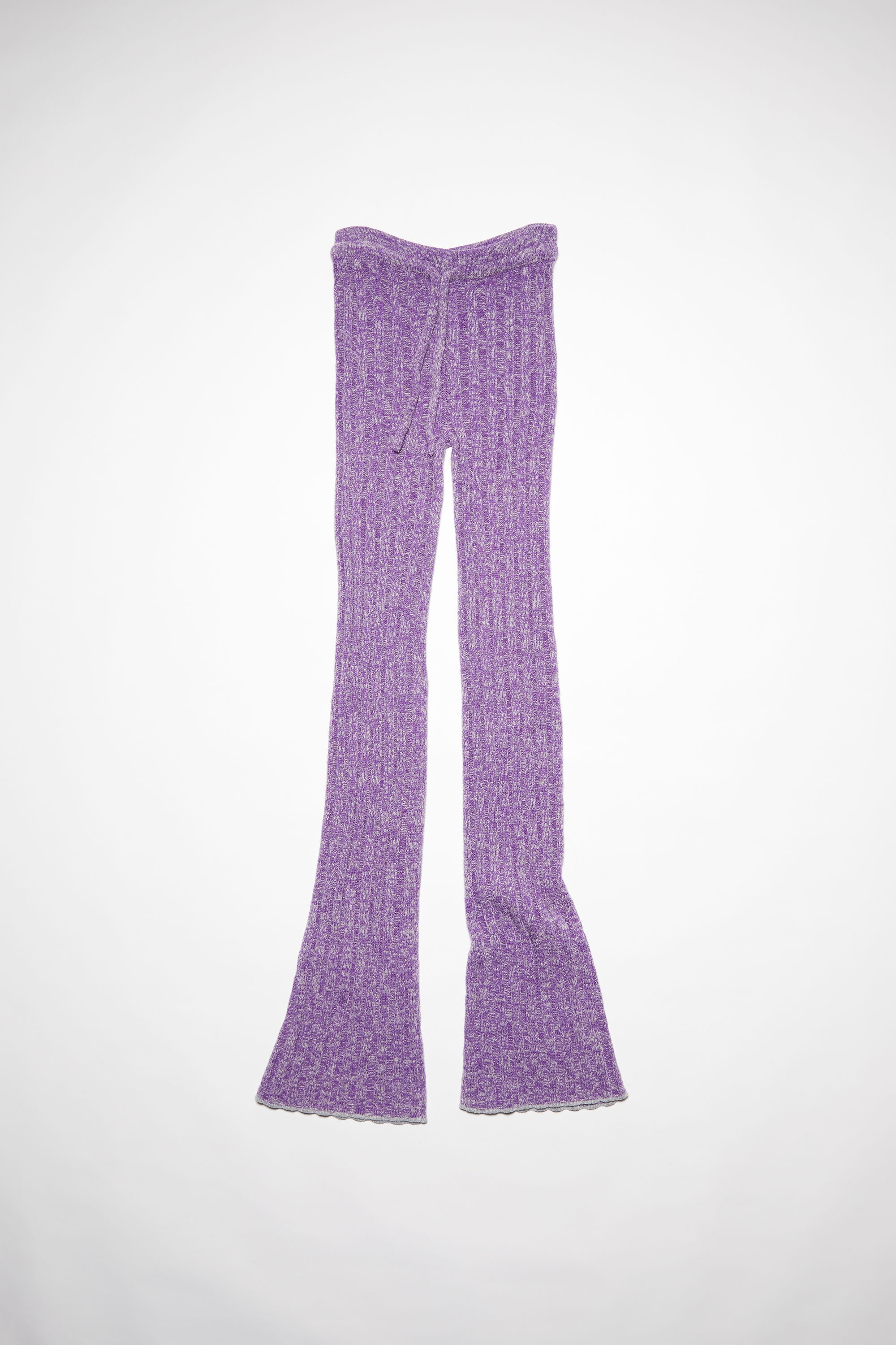 Ribbed knit trousers - Purple/grey - 6