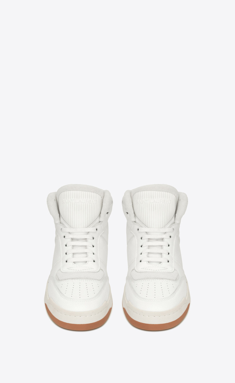 SAINT LAURENT sl/80 mid-top sneakers in smooth and grained leather outlook