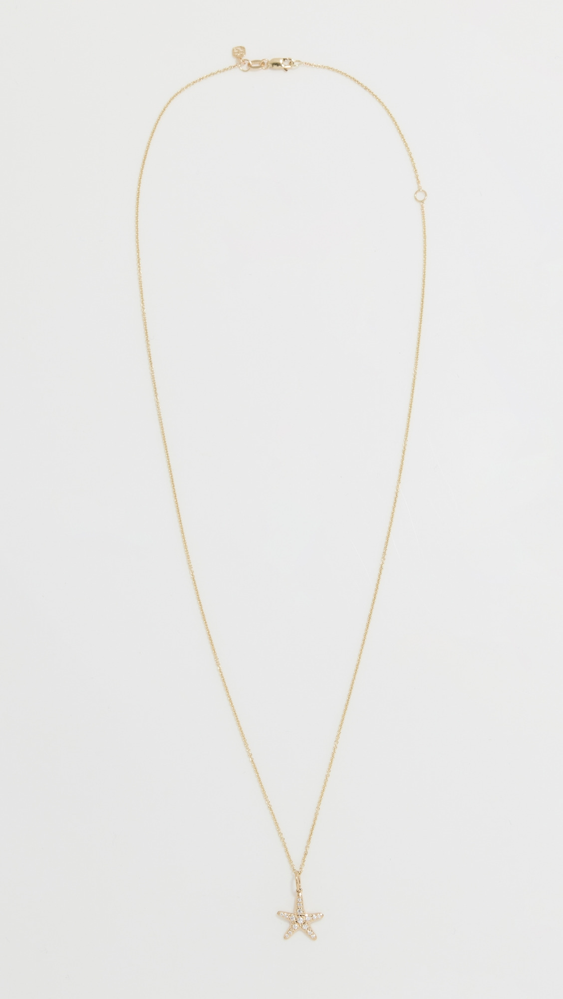 14k Small Starfish Charm Necklace - 3