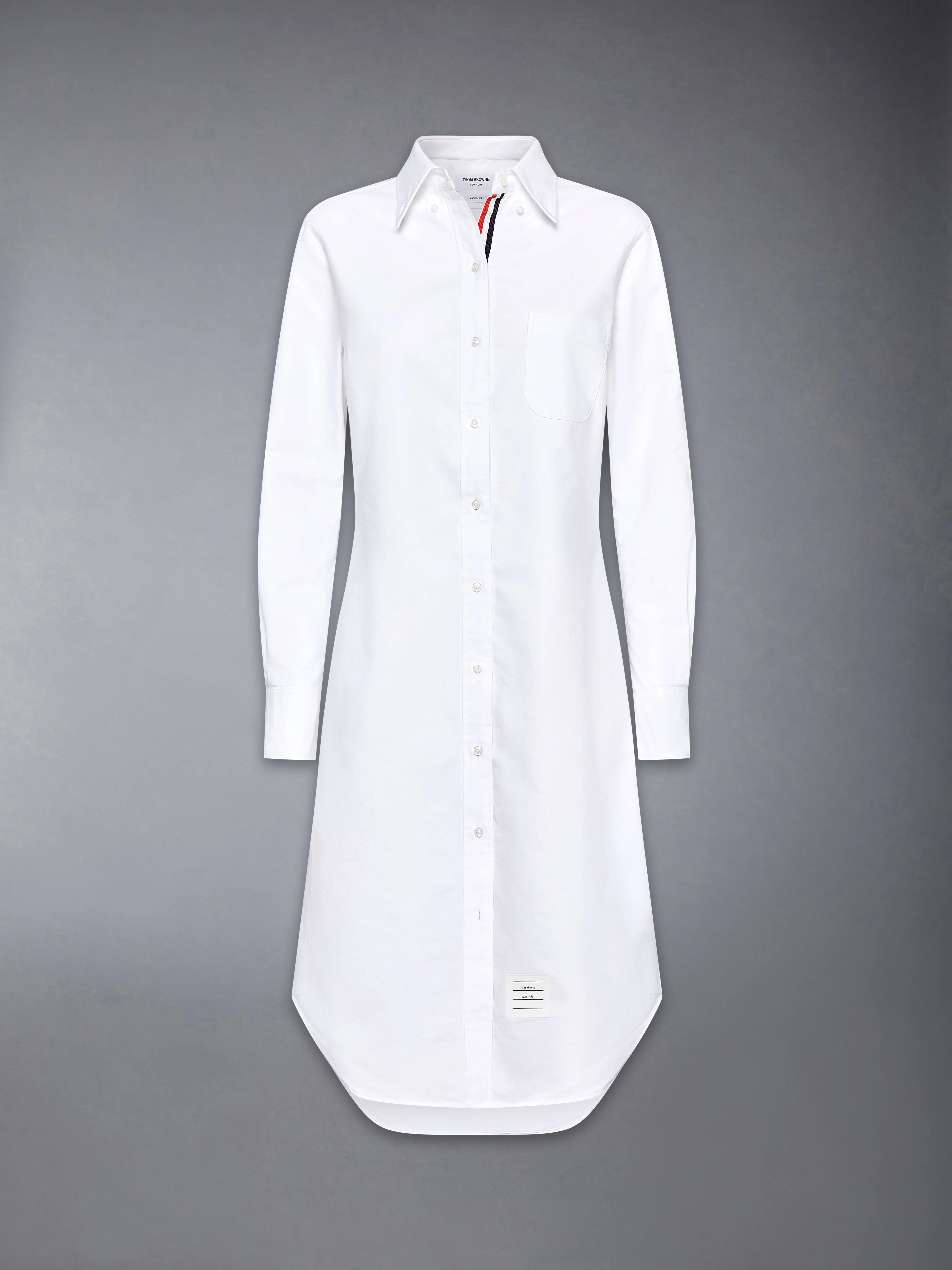 Oxford Grosgrain Placket Classic Shirtdress - 1