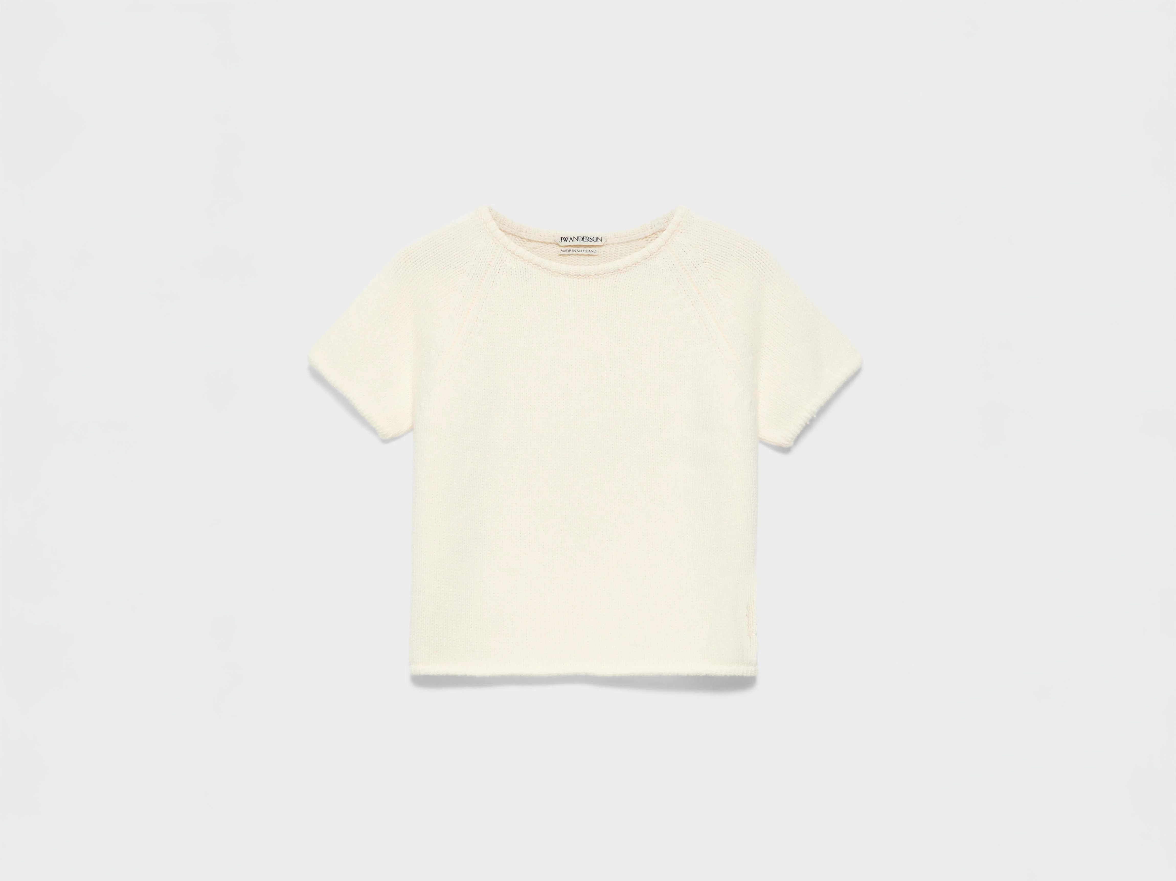 WOMENS KNITTED T-SHIRT IN IVORY - 1