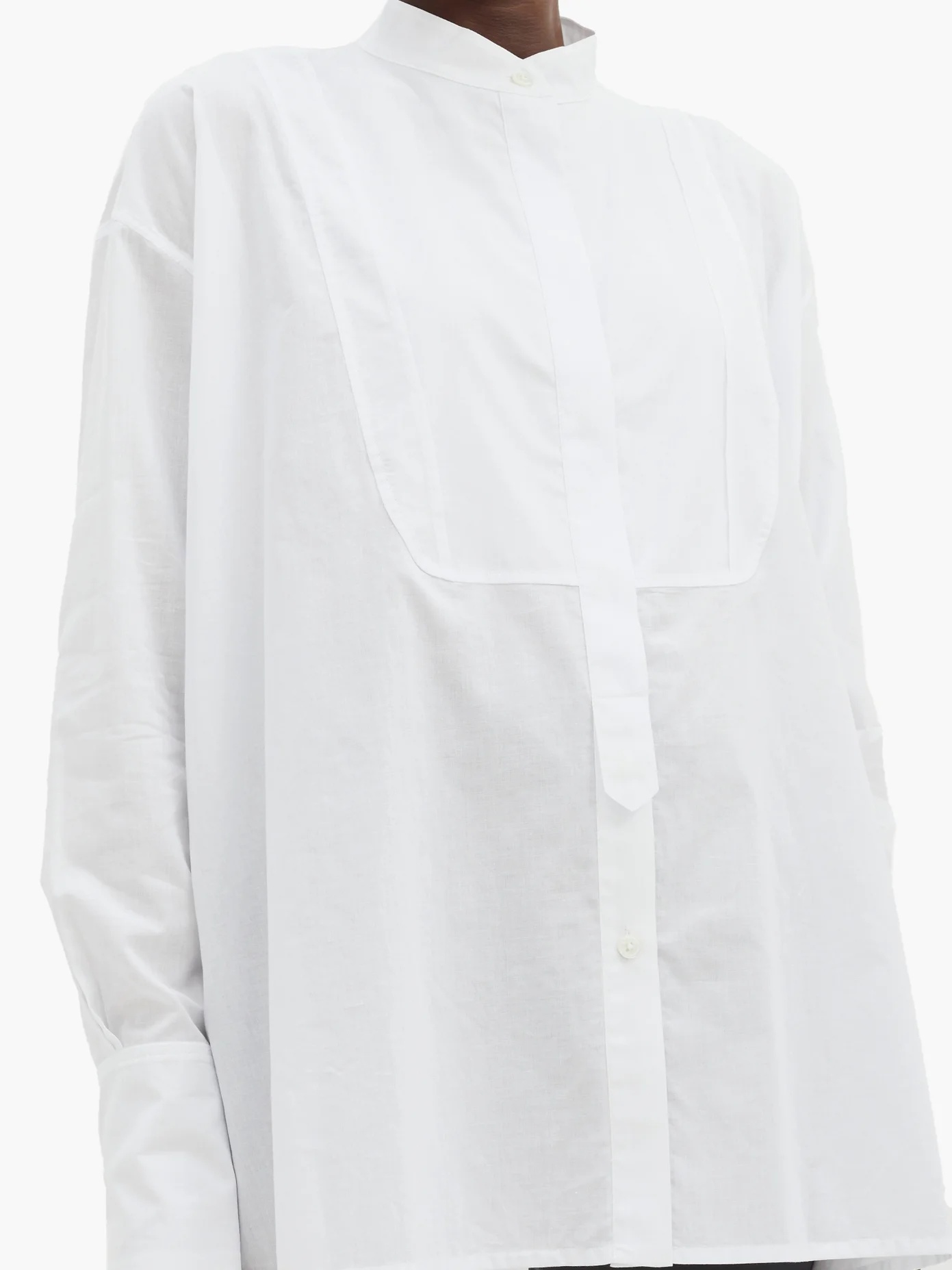 Bib-panel cotton-voile shirt - 3