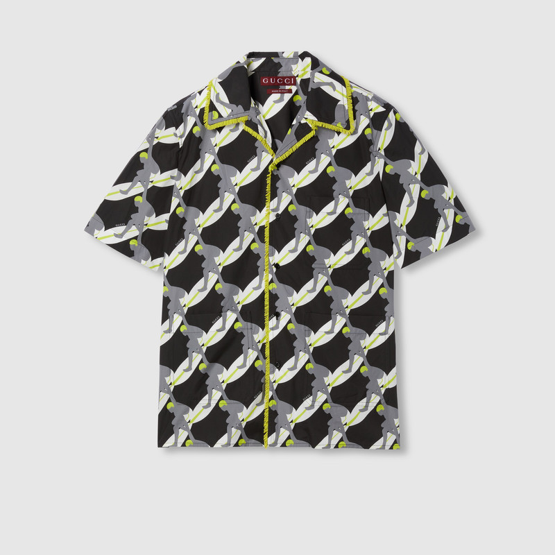 Printed light cotton poplin shirt - 1