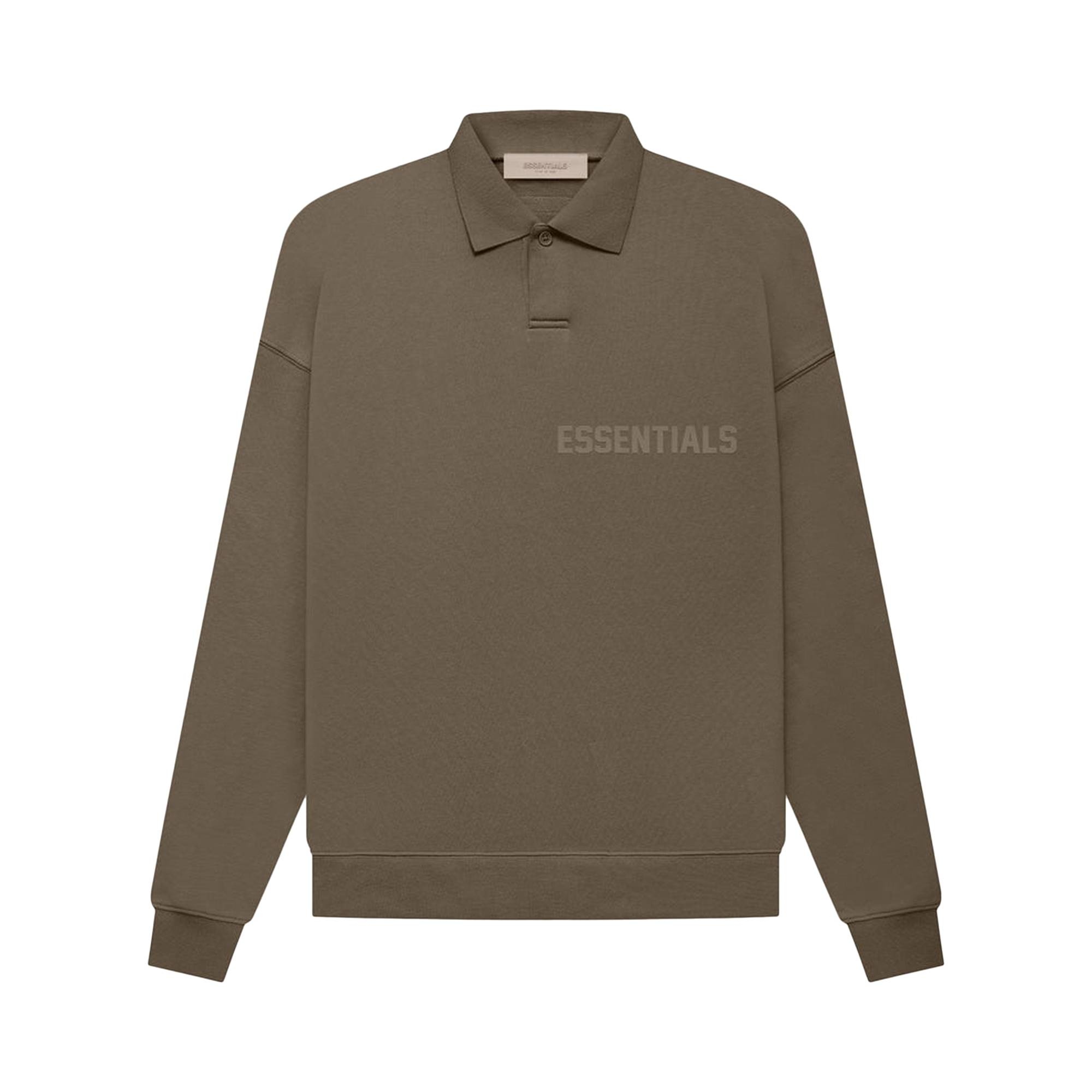 Fear of God Essentials Long-Sleeve Polo 'Wood' - 1