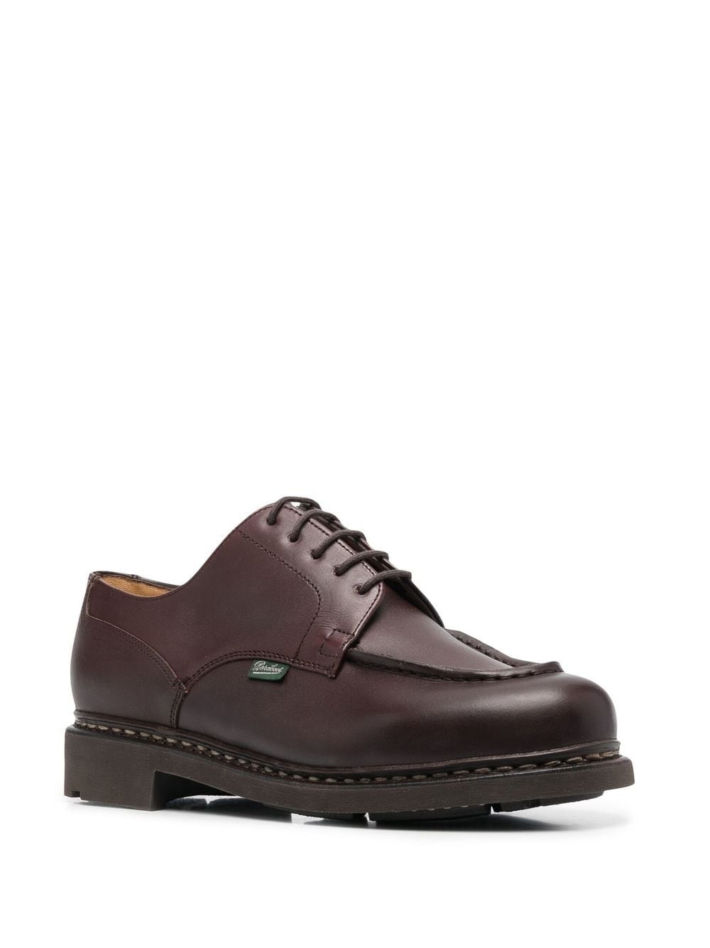 logo-patch leather derby shoes - 2