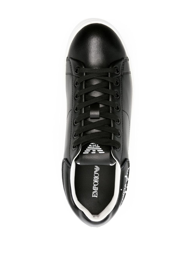 calligraphy-print leather sneakers 4