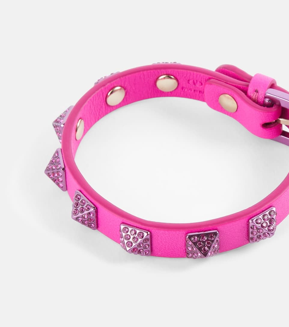 Rockstud leather bracelet - 4