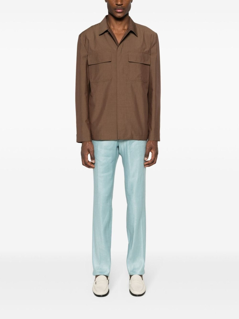 LARDINI spread-collar shirt jacket outlook