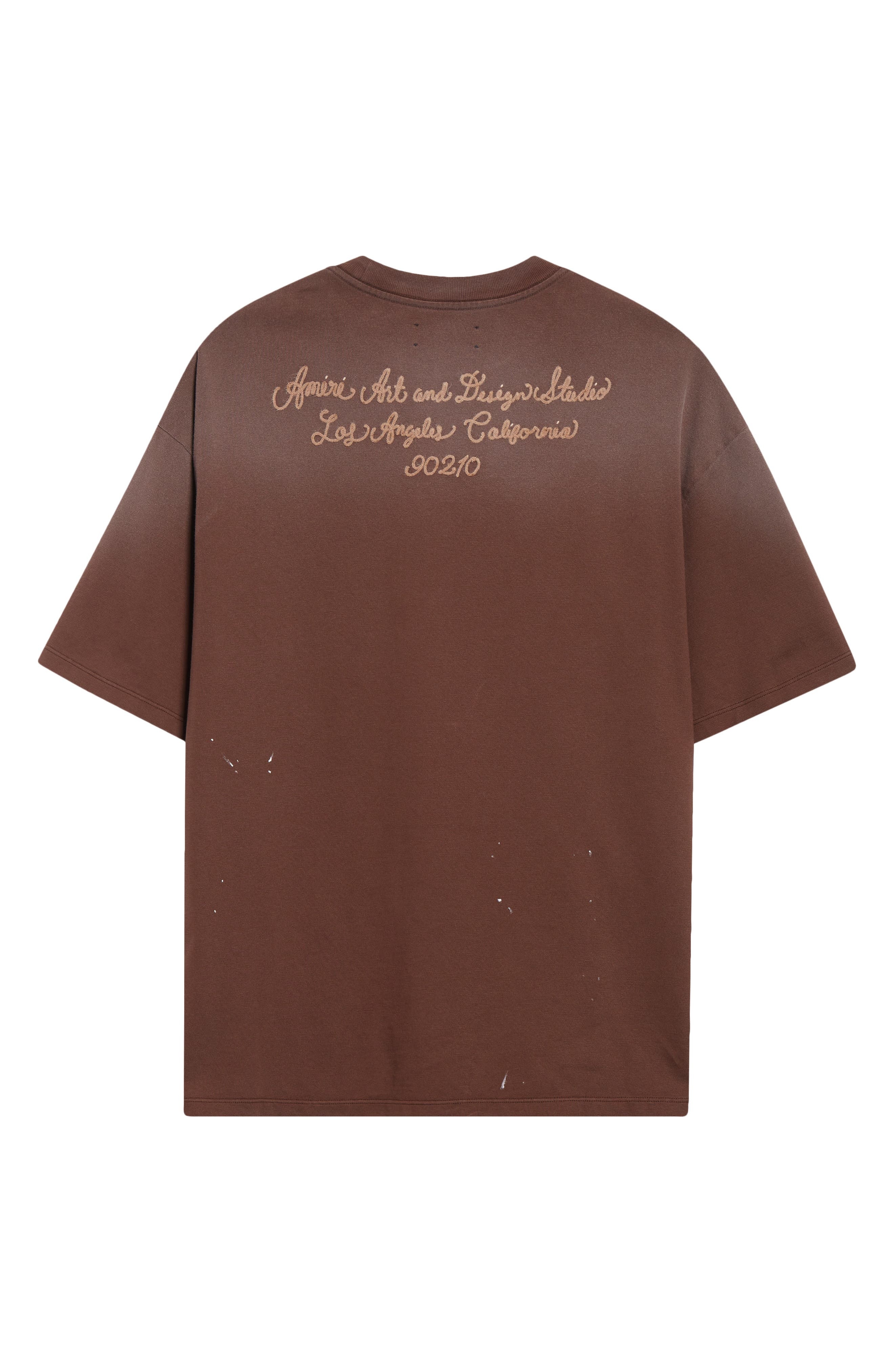 AMIRI Design Studio Embroidered Paint Splatter Oversize T-Shirt in Walnut Brown at Nordstrom - 7