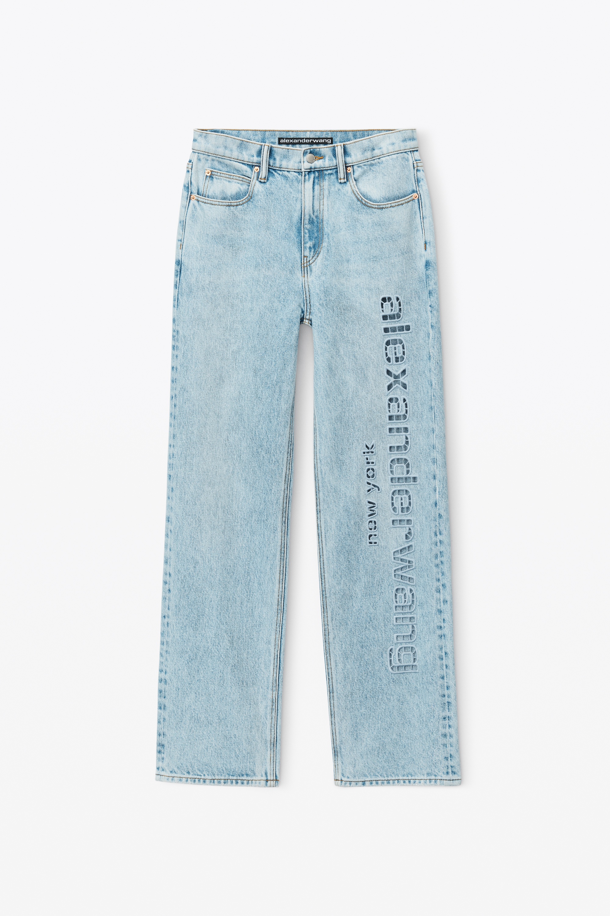 EZ cut-out logo denim jean - 1