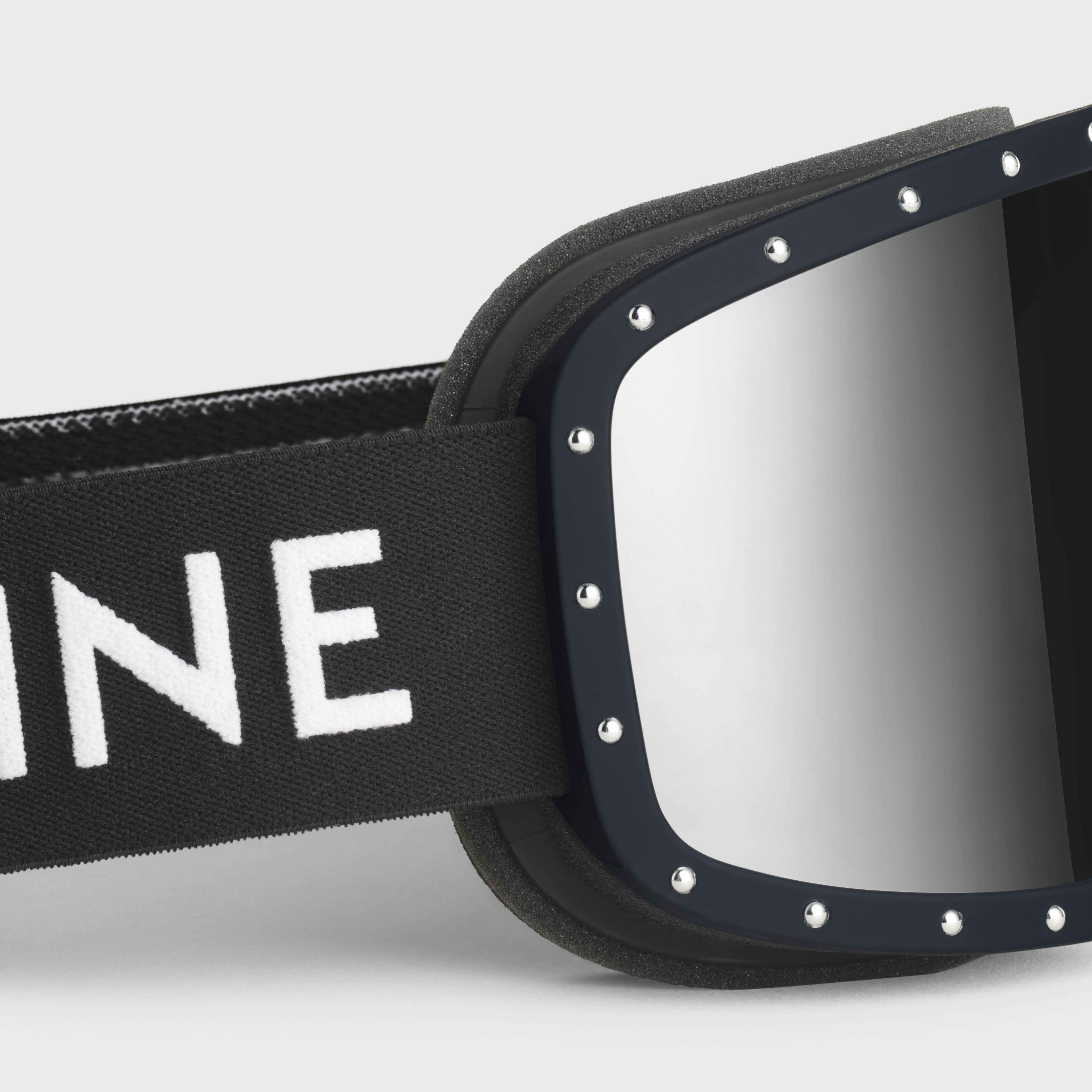 CELINE Ski Mask in Plastic with Metal Studs & Mirror Lenses - 4