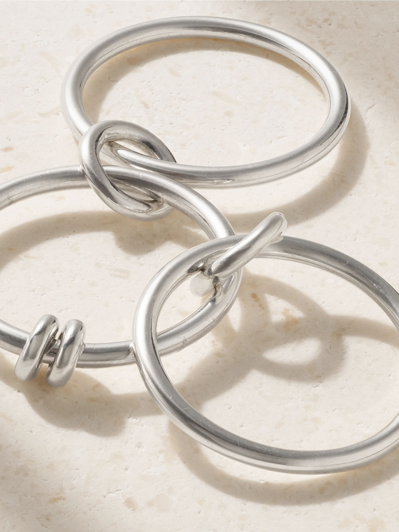 Acacia set of three sterling silver rings Silver - 4