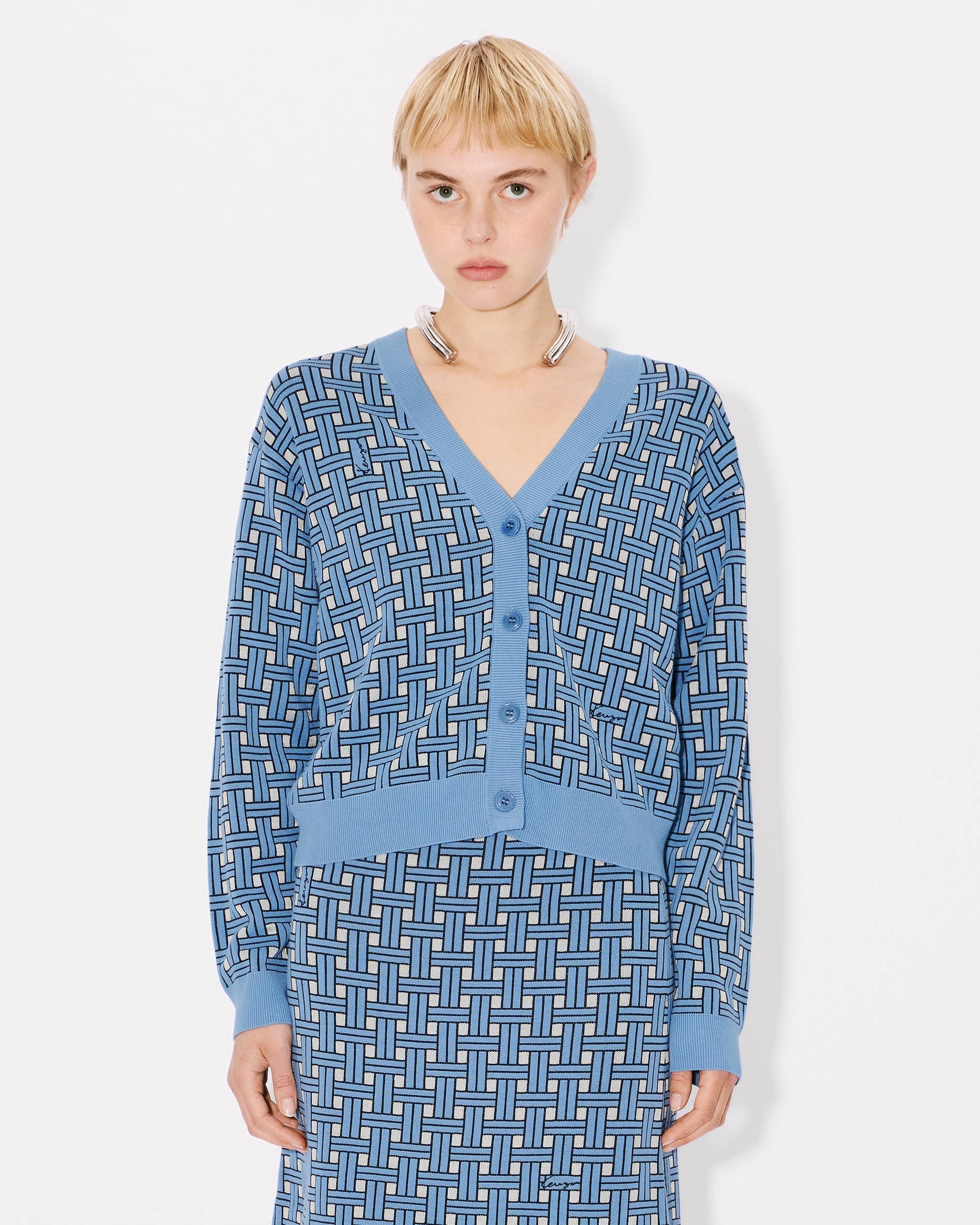 'KENZO Weave' embroidered cardigan - 3