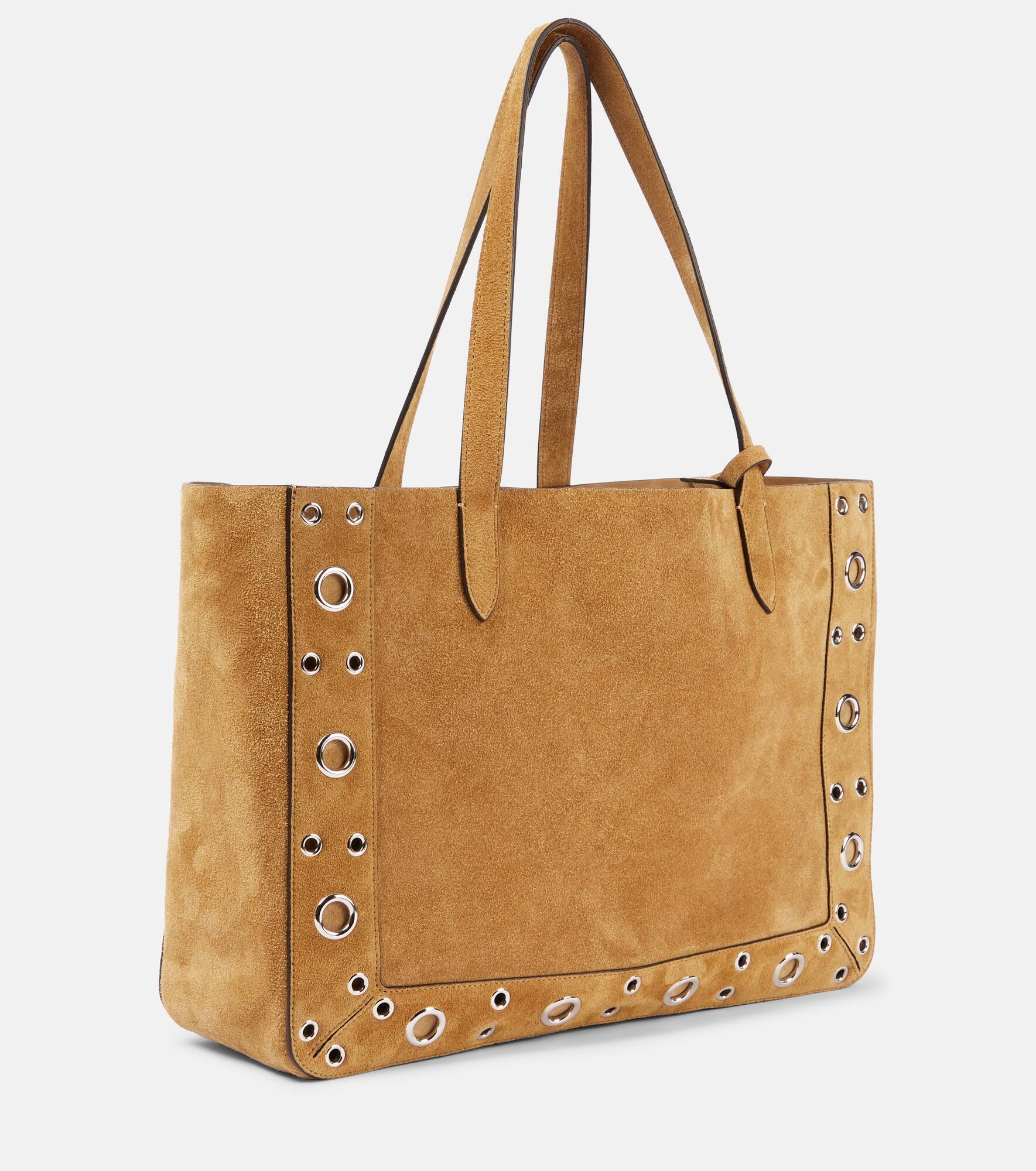 Nellcôte Medium studded suede shopper - 4