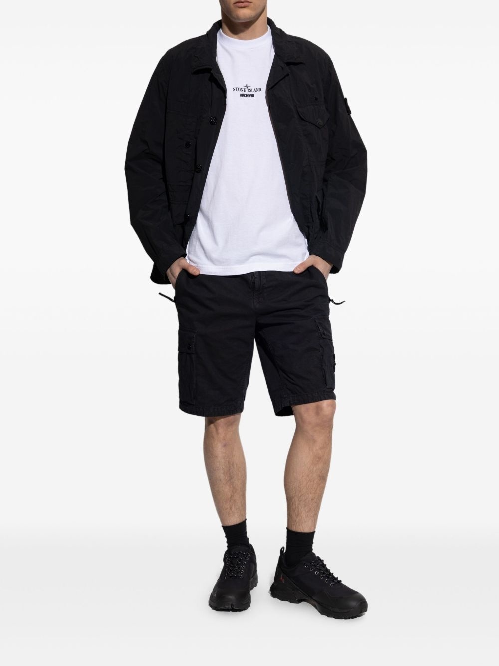 creased multi-pocket shirt jacket - 2