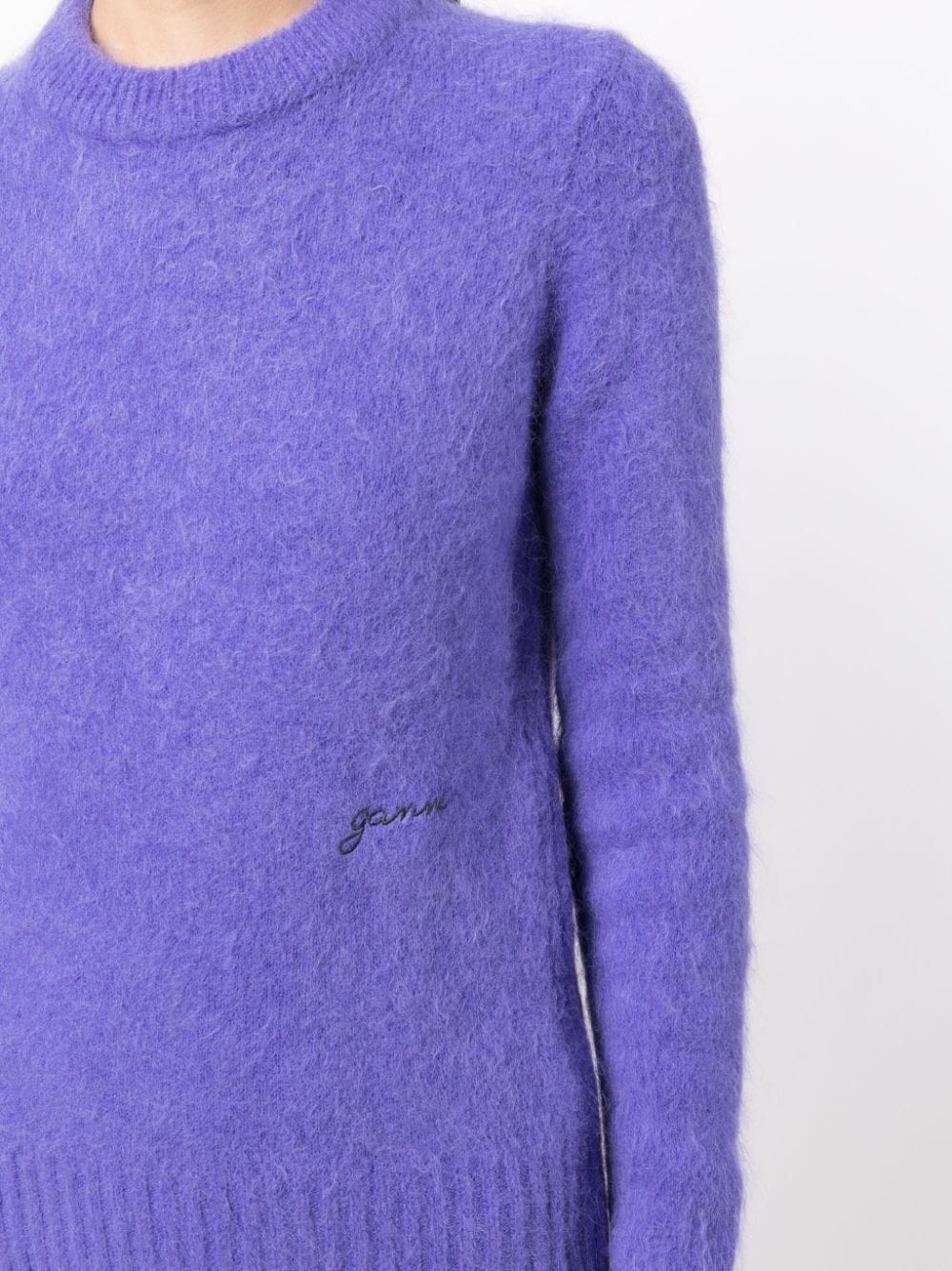 brushed-effect crew-neck jumper - 5