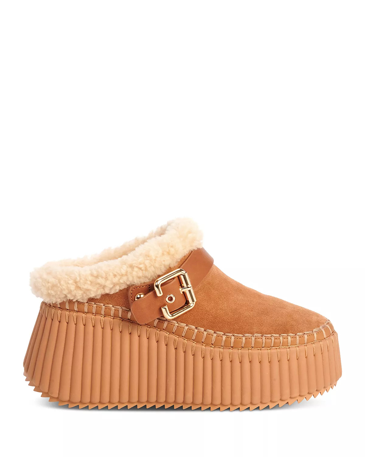 Women's Nama Shearling Lined Wedge Mules - 3
