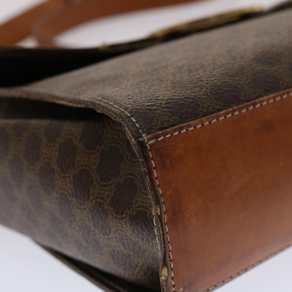 CELINE Macadam Canvas Shoulder Bag Pvc Leather Brown - 16
