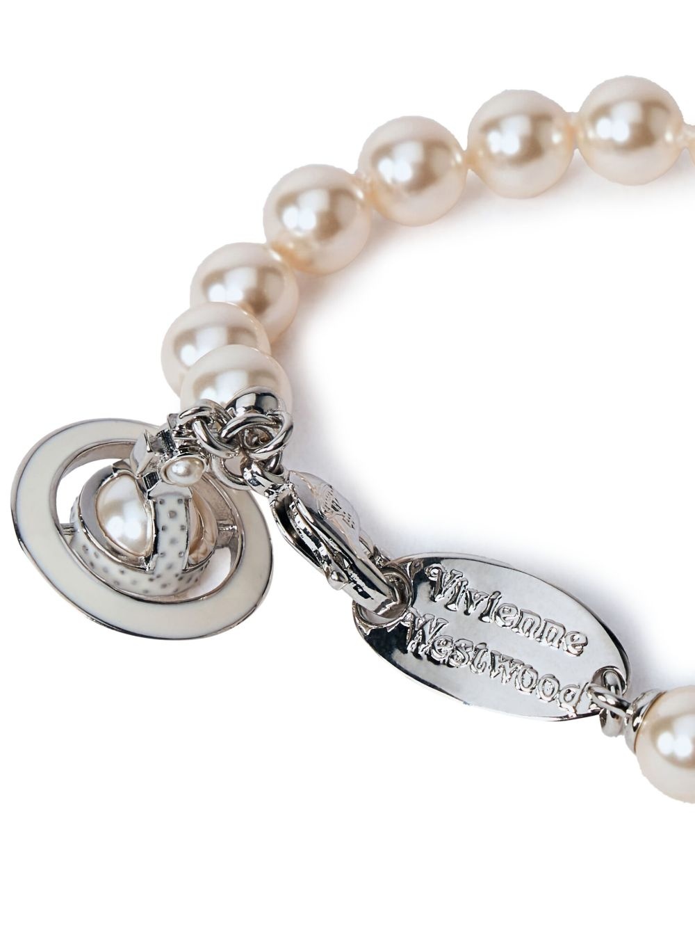 Orb-plaque pearl bracelet - 3