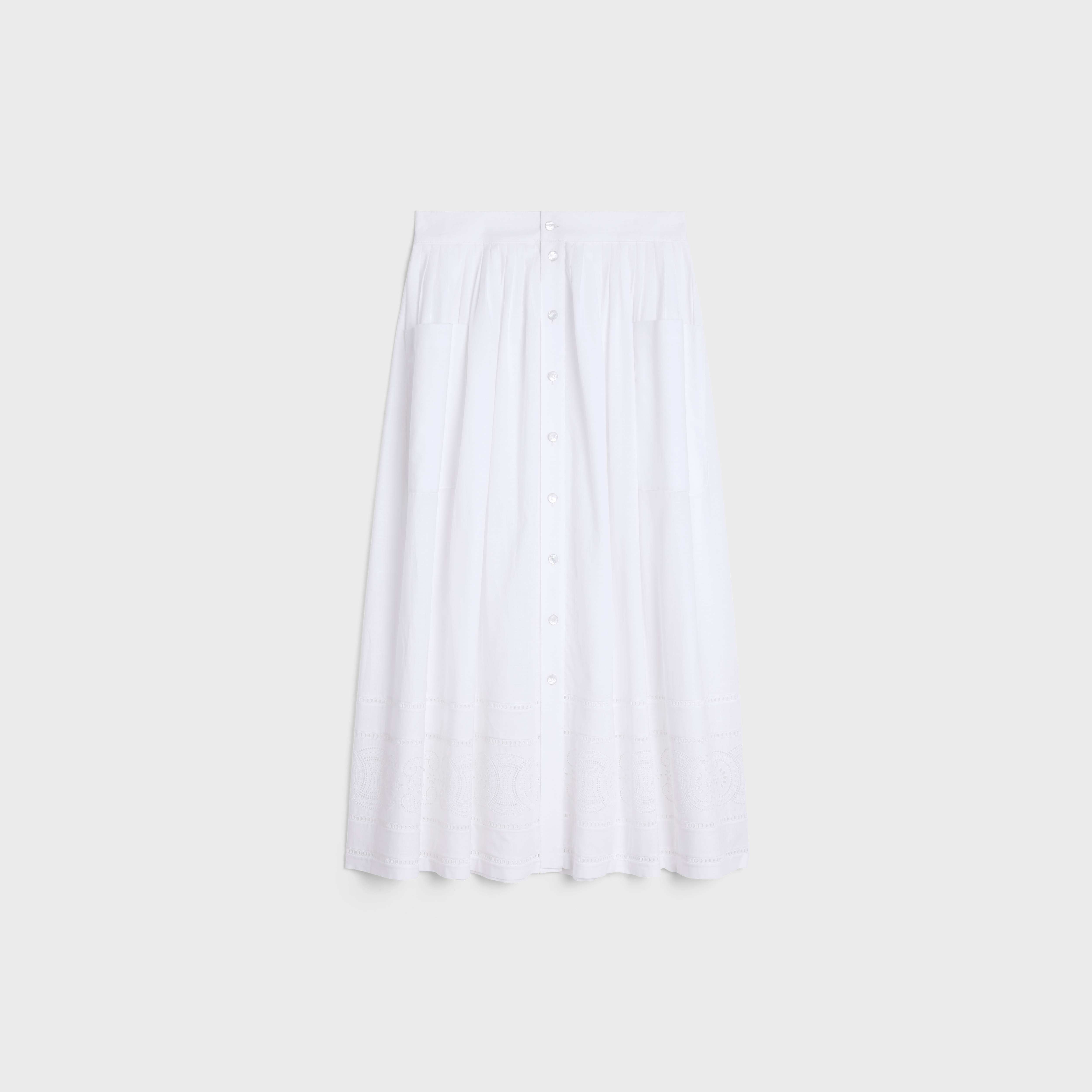 midi skirt in cotton batiste - 1