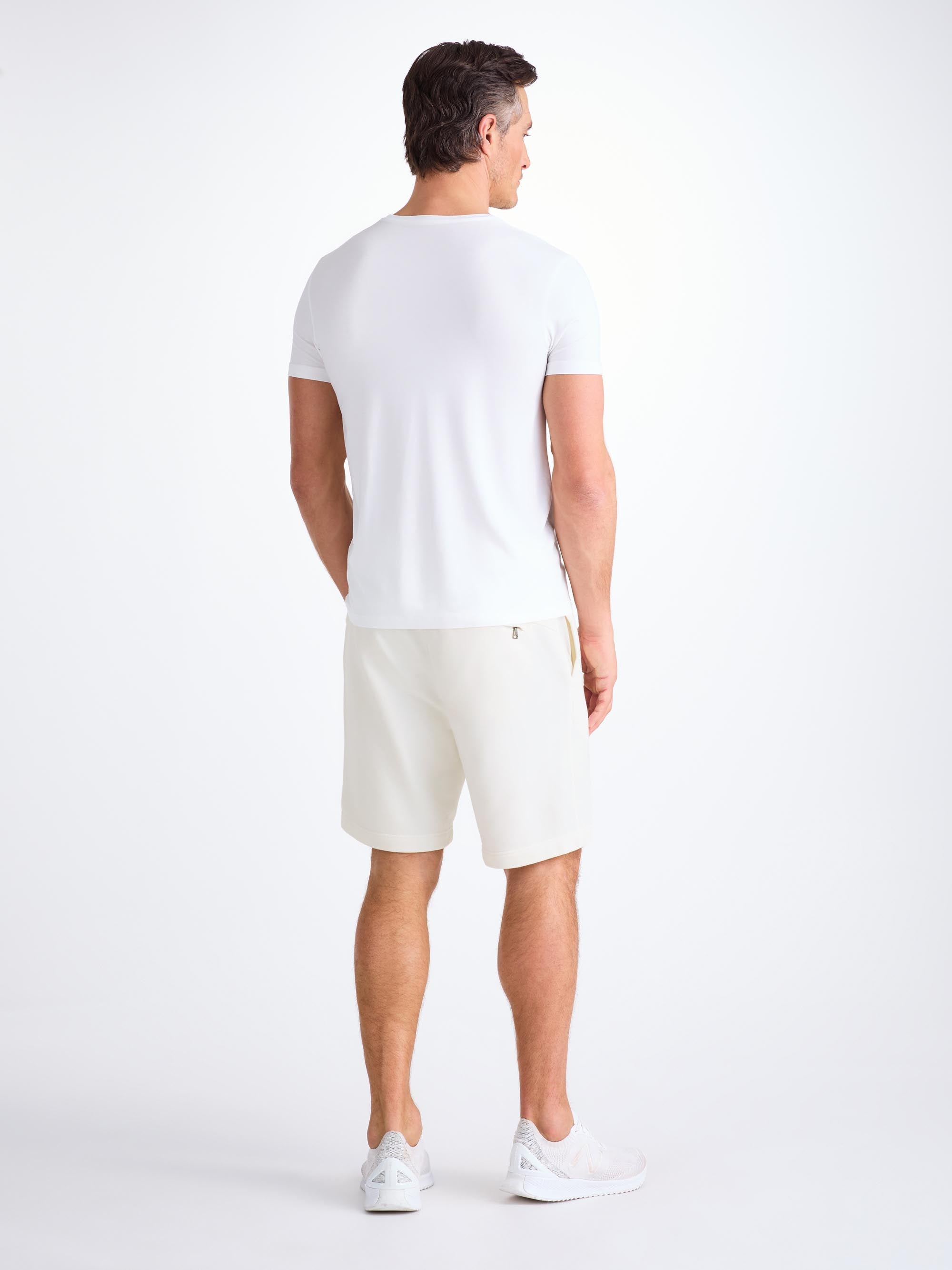 Men's Sweat Shorts Quinn Cotton Modal White - 4