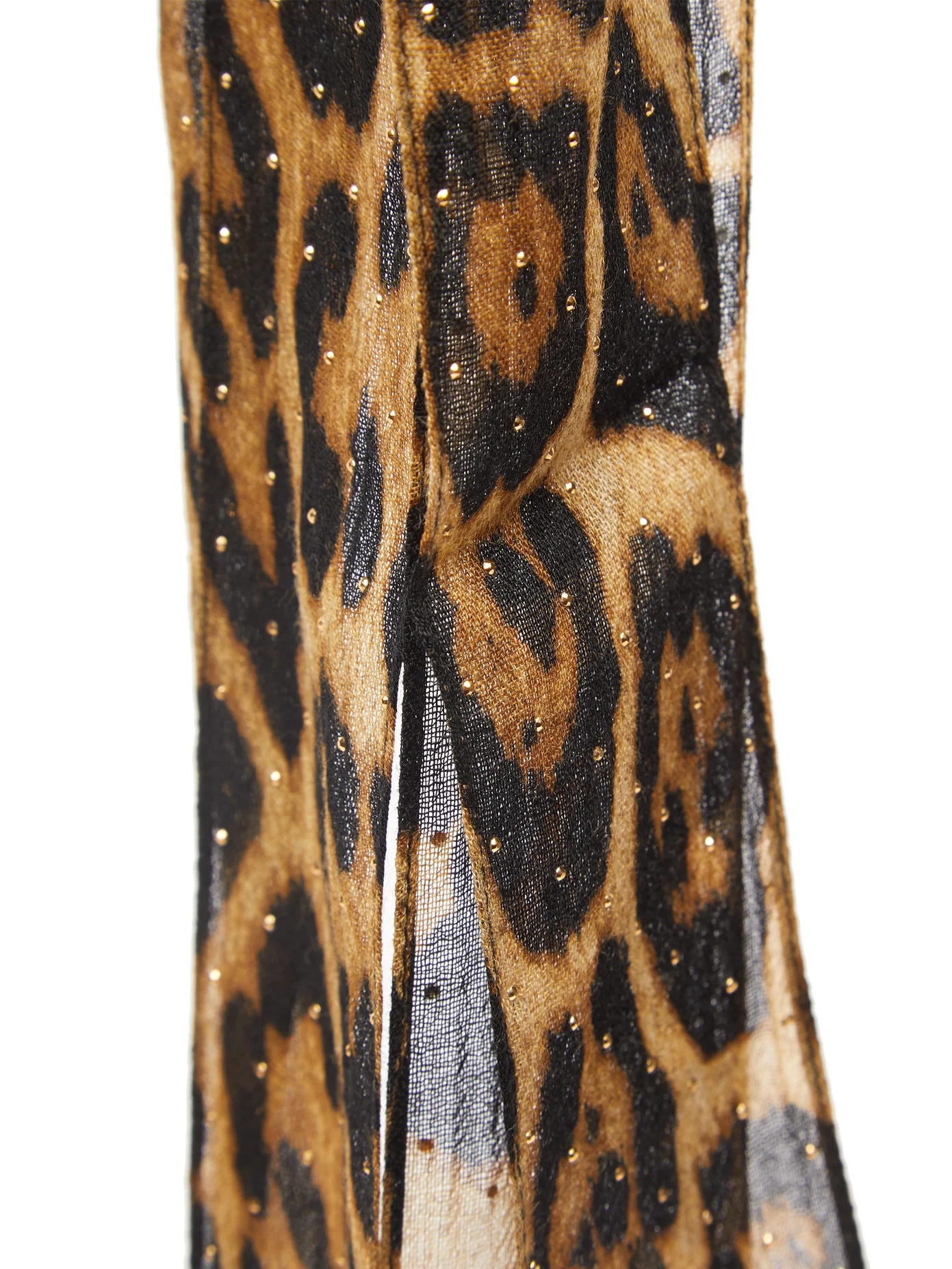 Studded leopard-print wool scarf - 5