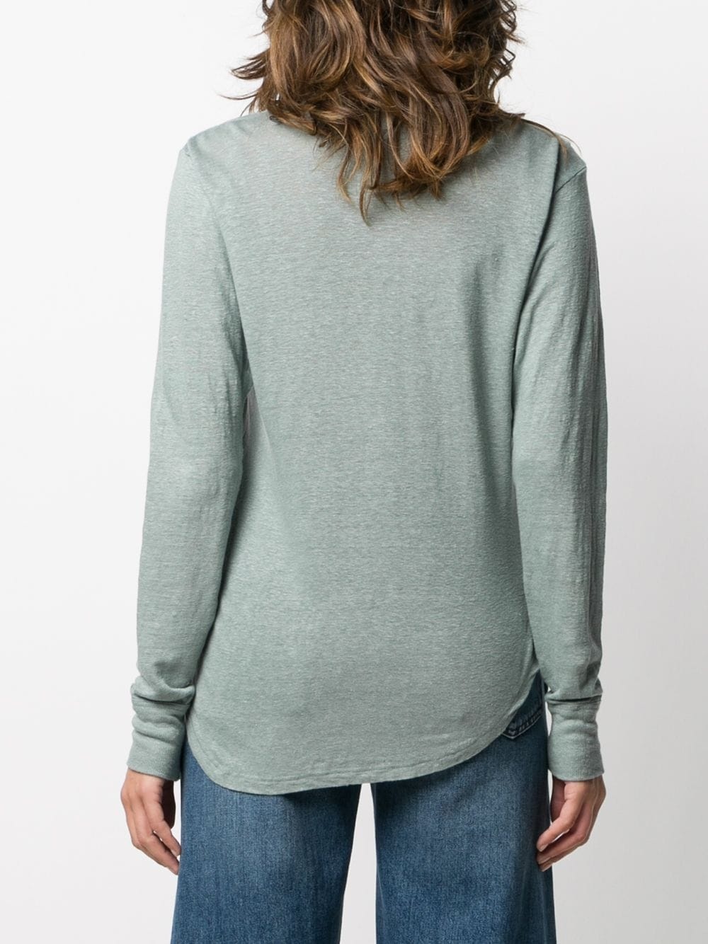 long-sleeve linen T-shirt - 4