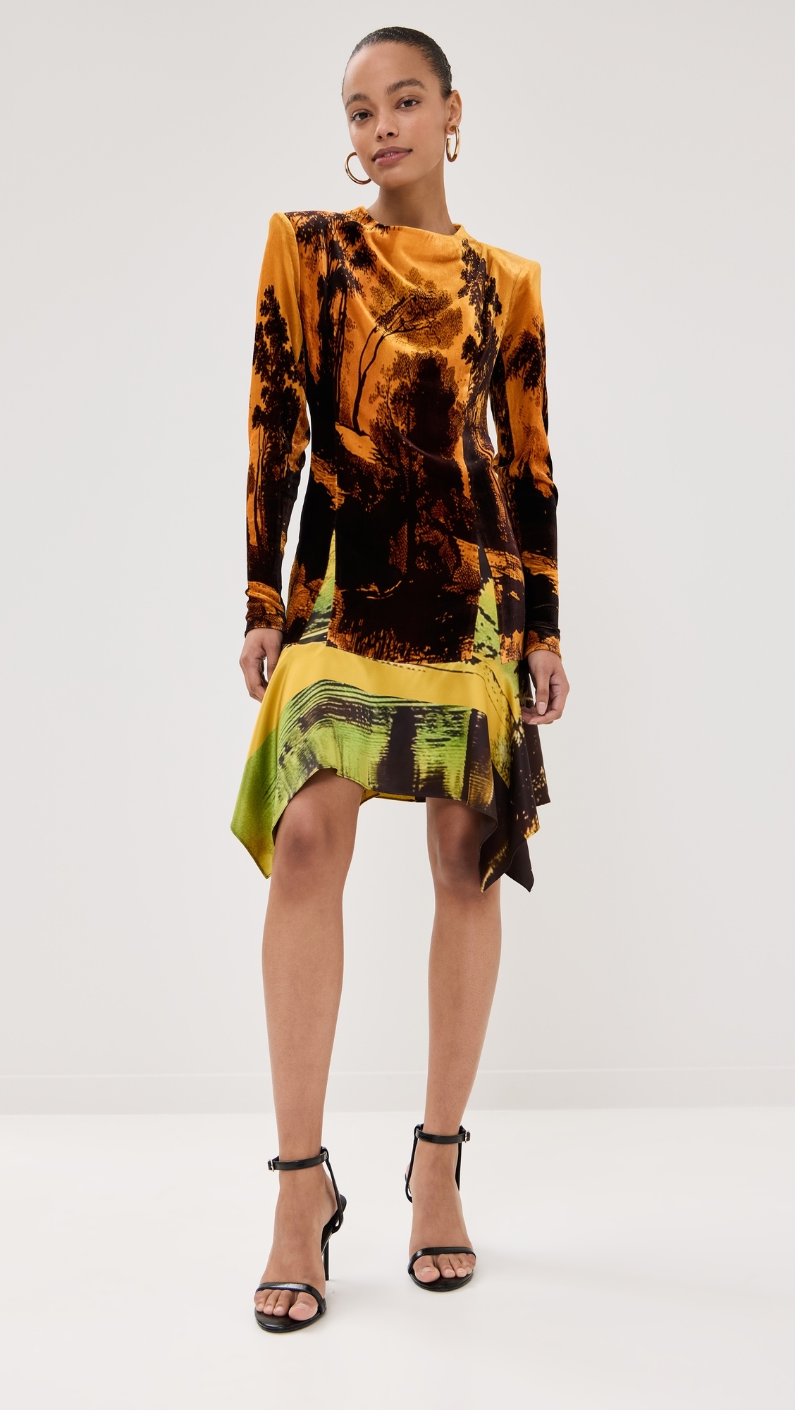 Velvet Mock Neck Dress - 1
