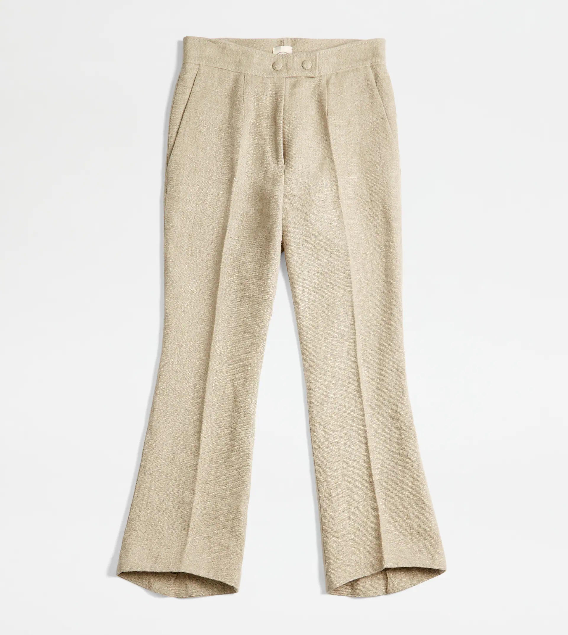 TRUMPET-SHAPED TROUSERS - BEIGE - 1