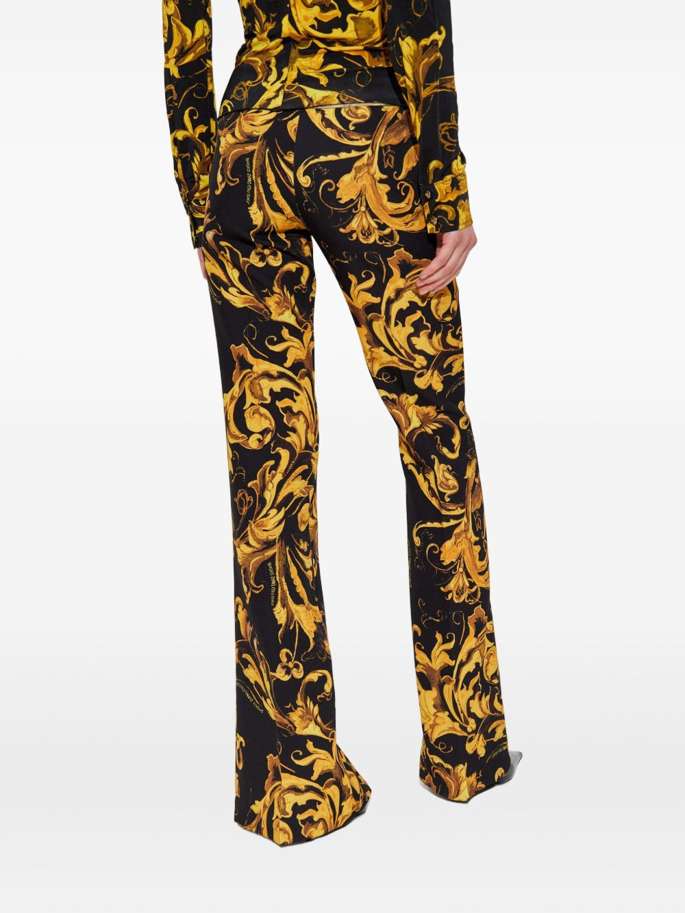 Barocco-print split-hem trousers - 4