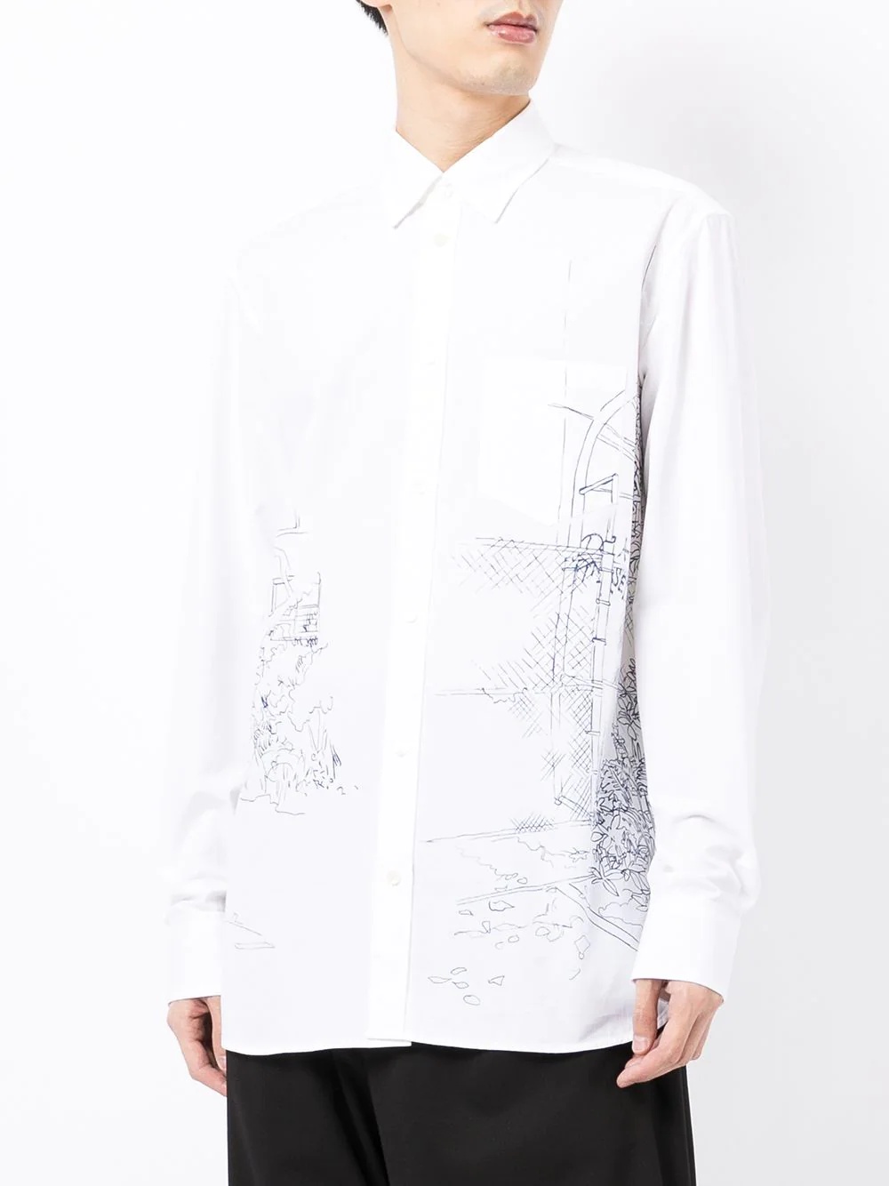 illustrated long-sleeved shirt - 4