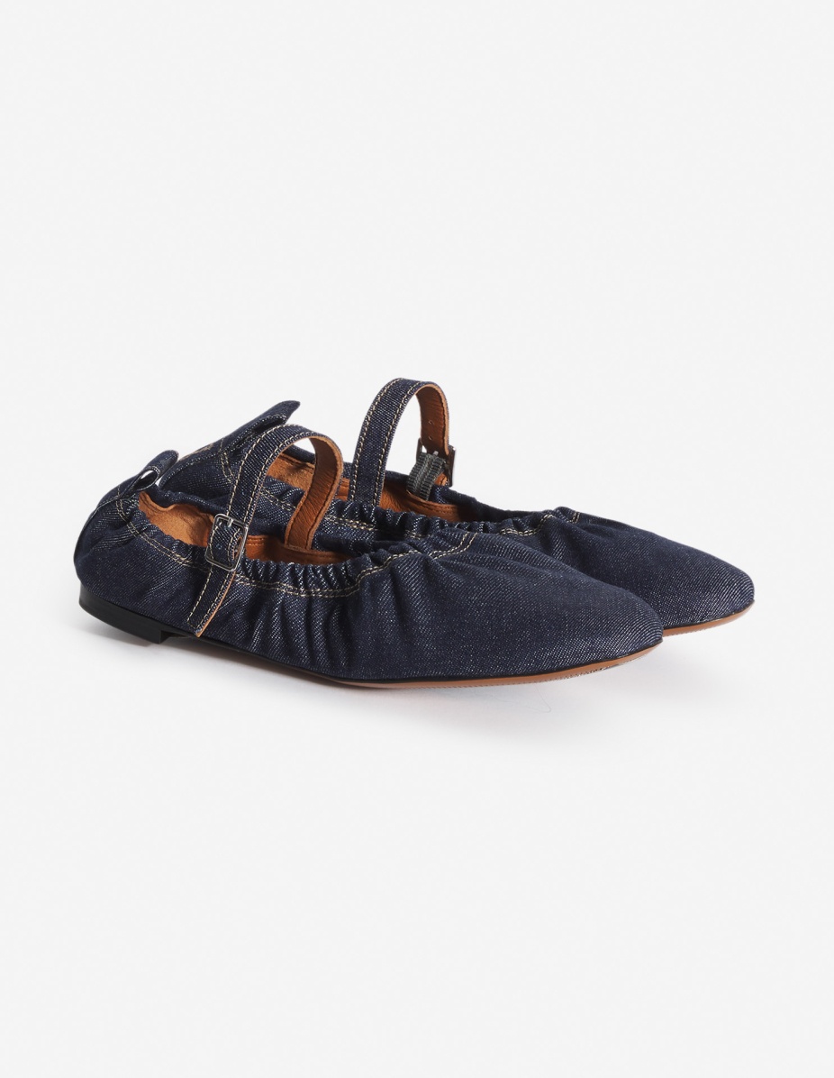 DENIM FLAT BALLERINA - 3