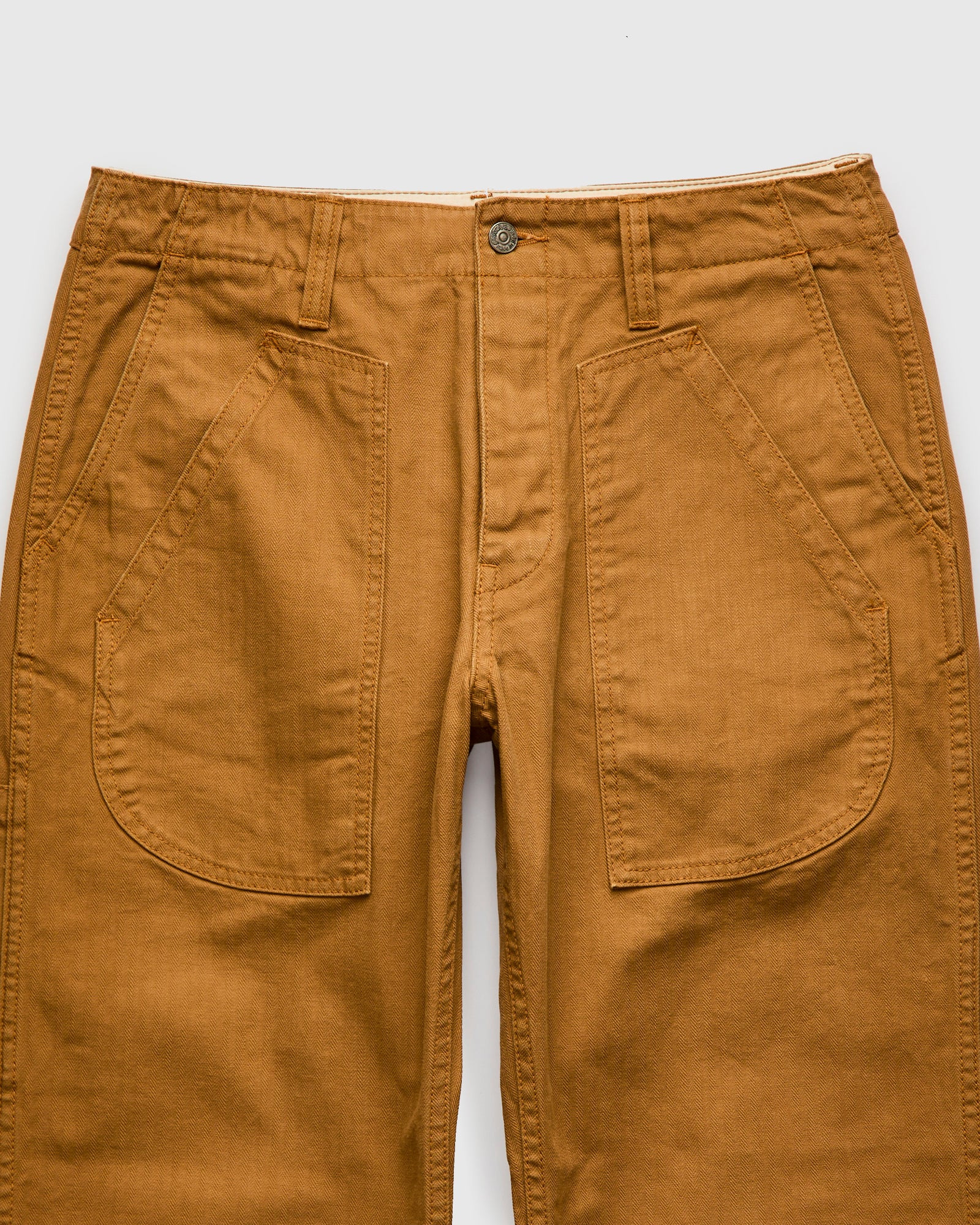 Sulfur Dye Herringbone Work Pants in Camel - 5