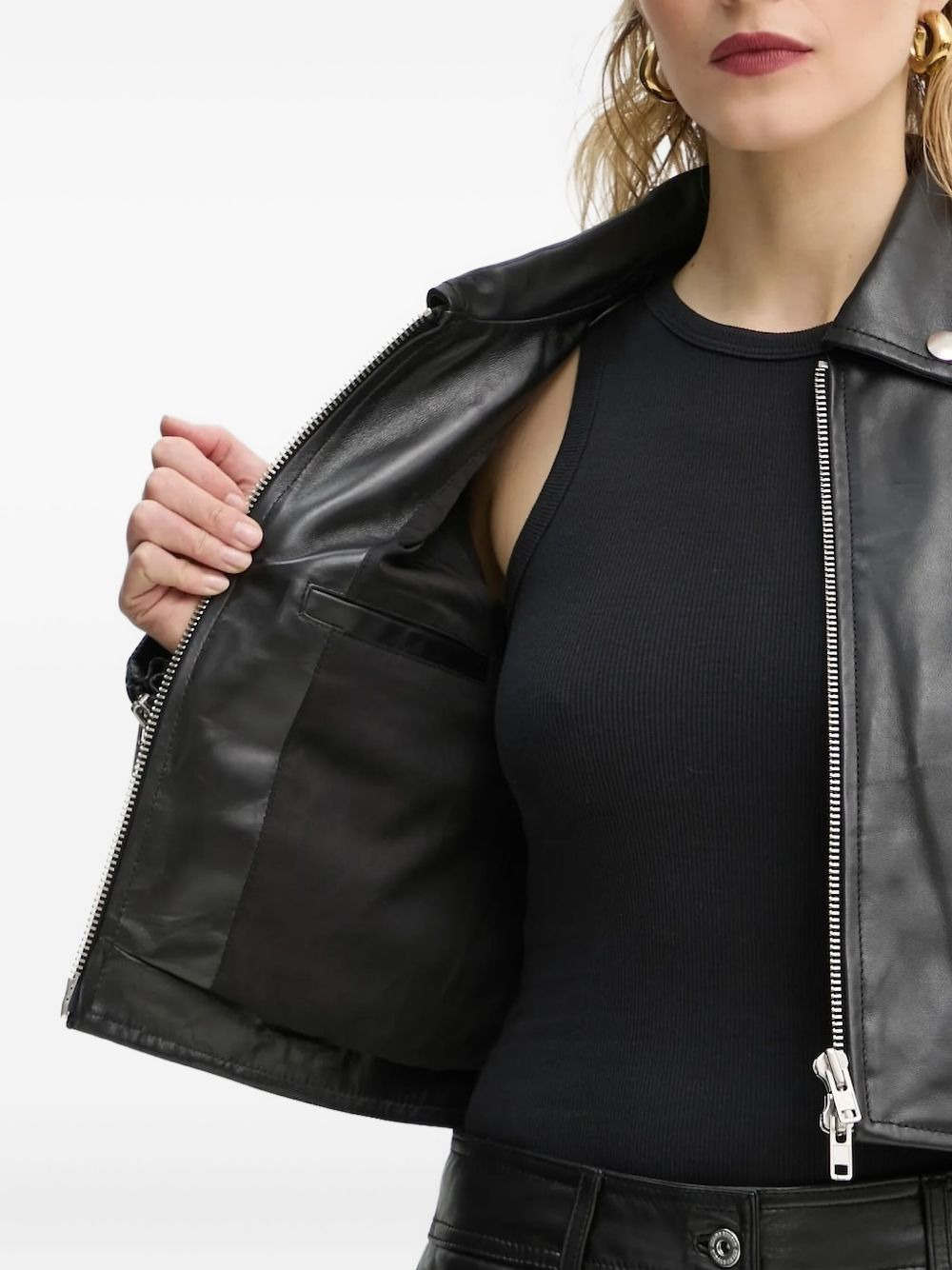 zip-fastening popper-detail jacket - 5