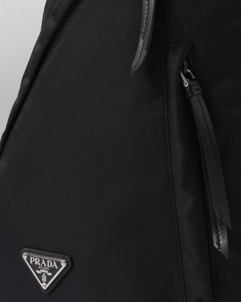 Re-Nylon and leather backpack 7