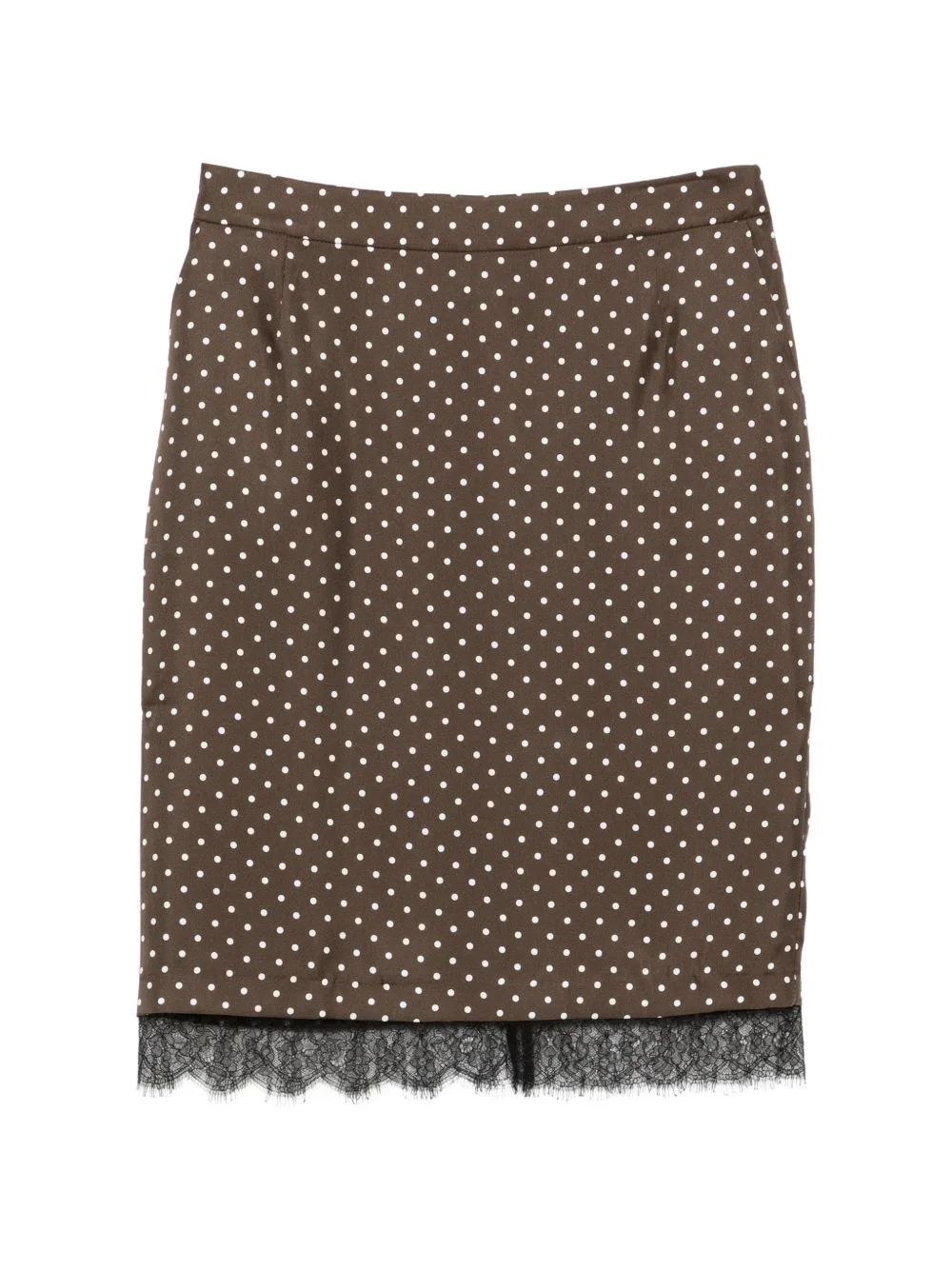 Laya polka-dot lace-trim midi skirt - 1