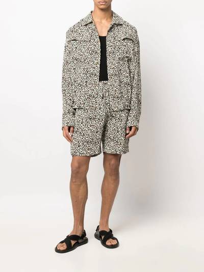 Nanushka leopard-print track shorts outlook