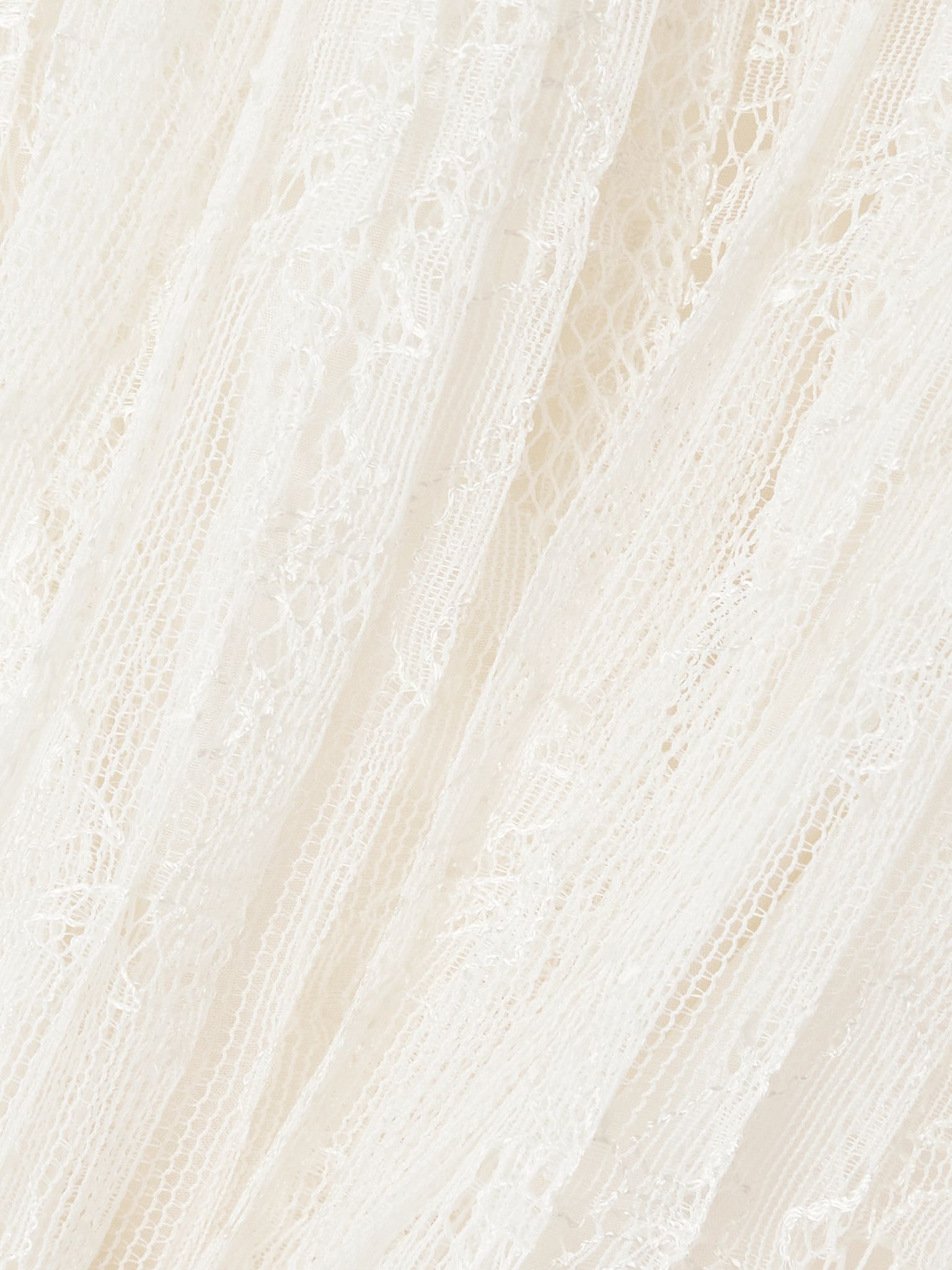 Maren plissé-lace midi skirt White - 5