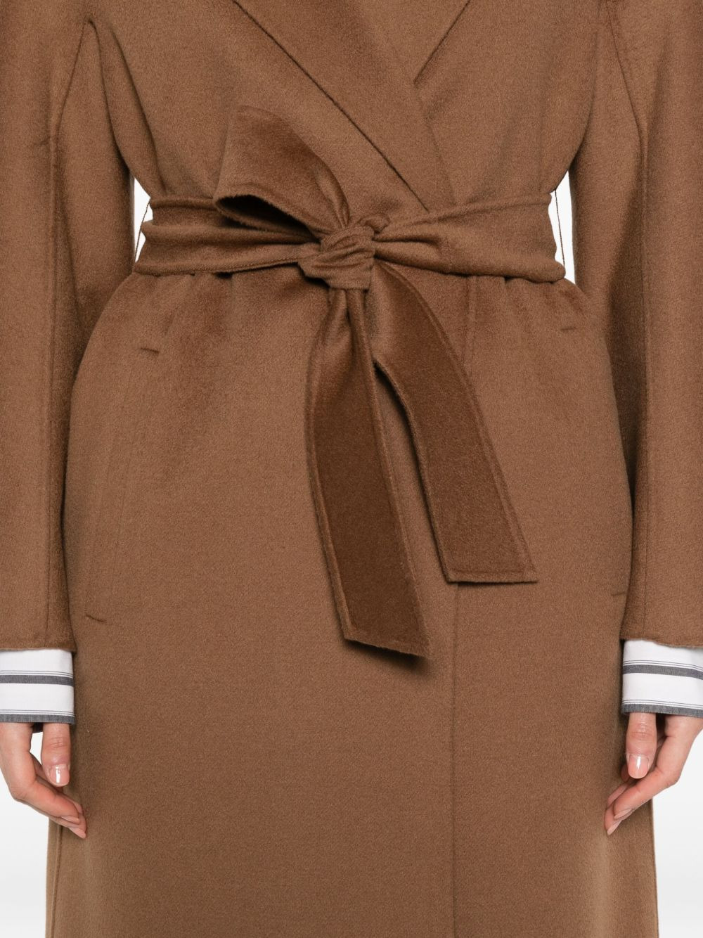 belted single-breasted coat - 5